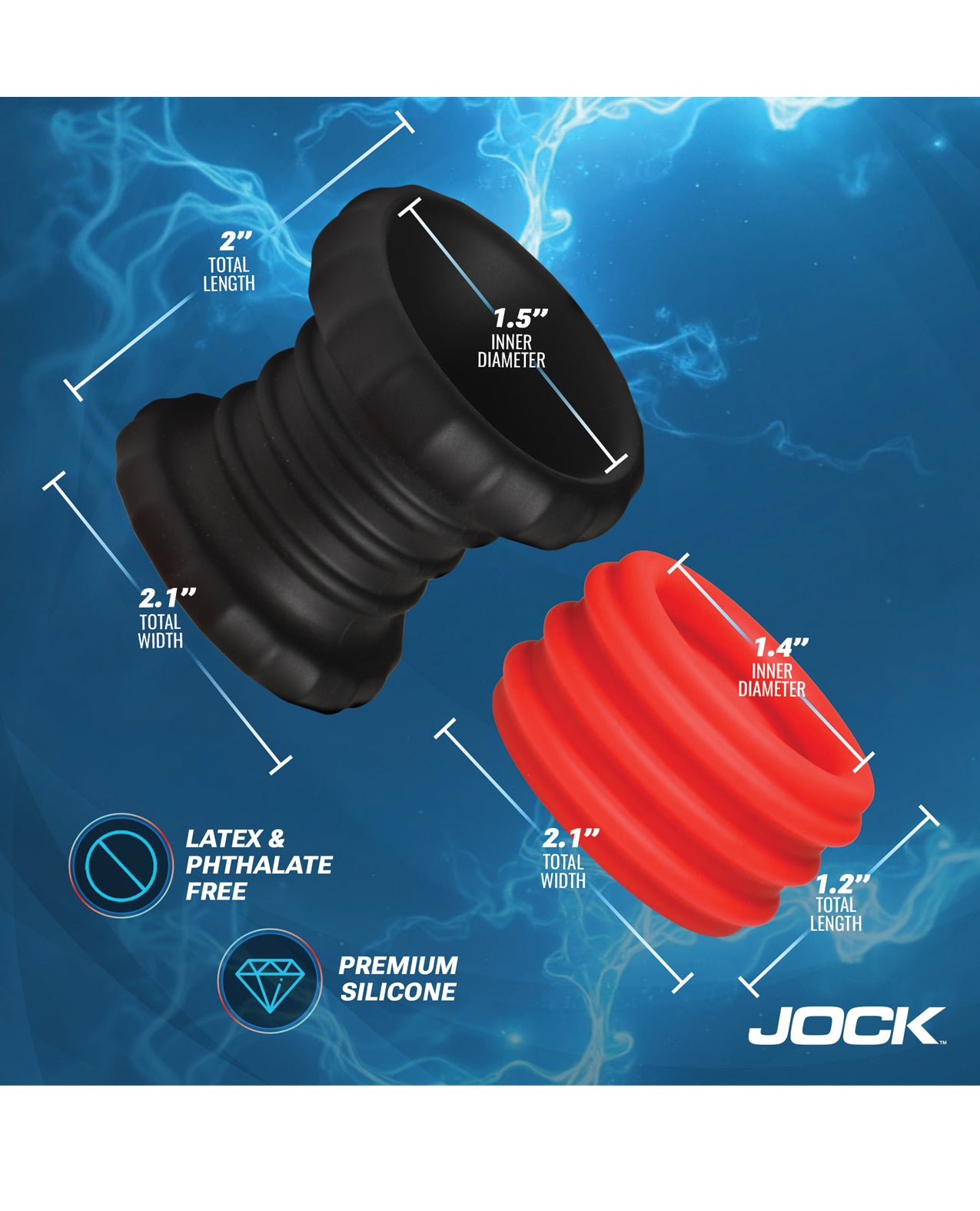 Curve Toys Jock 2-in-1 Silicone Cock Ring - Red