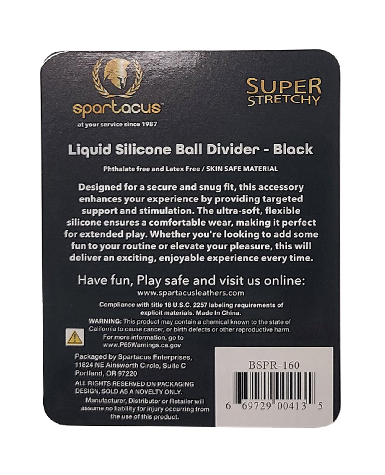 Spartacus Liquid Silicone Ball Divider - Black