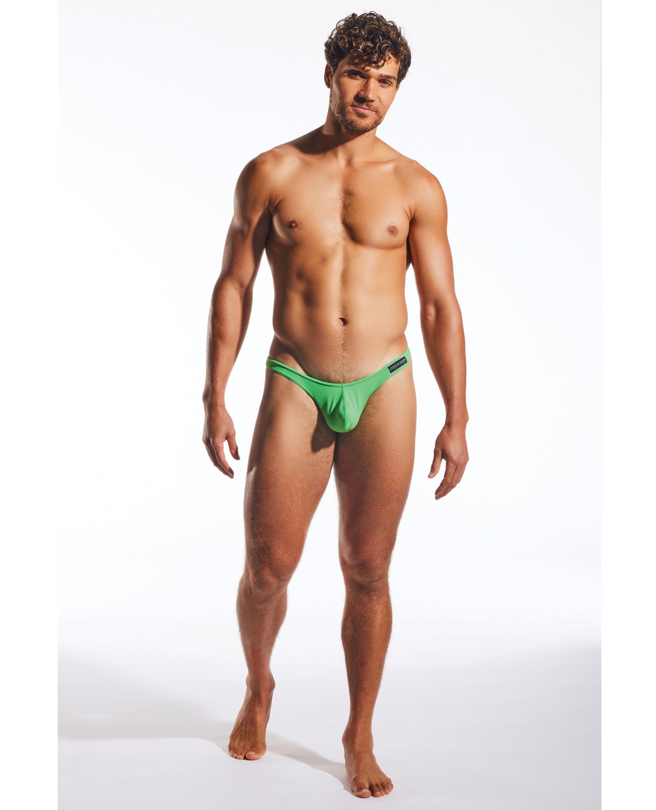 Cocksox Enhancing Pouch Thong - Palm Leaf Green MD