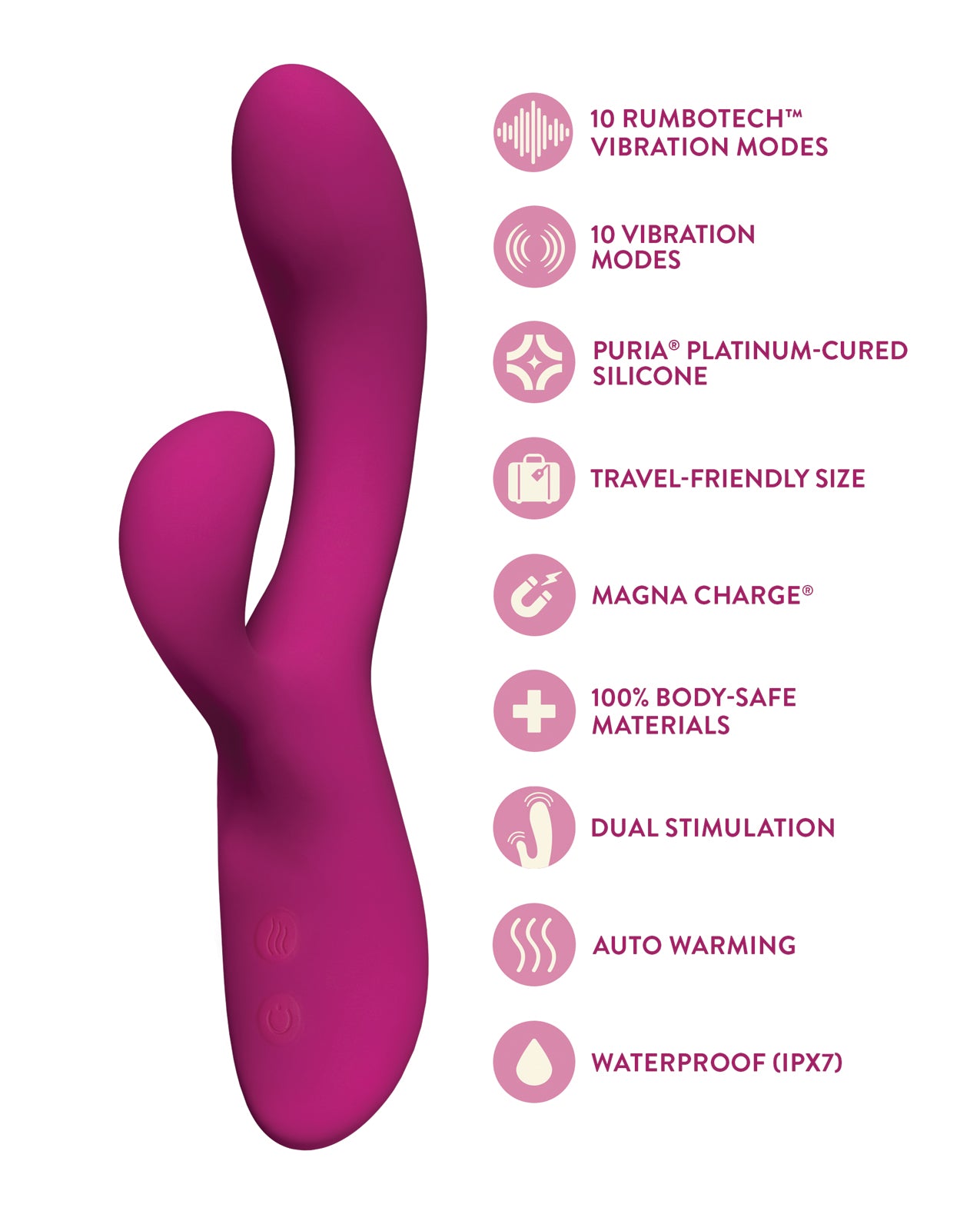 Blush Quinn Rabbit Vibrator - Burgundy