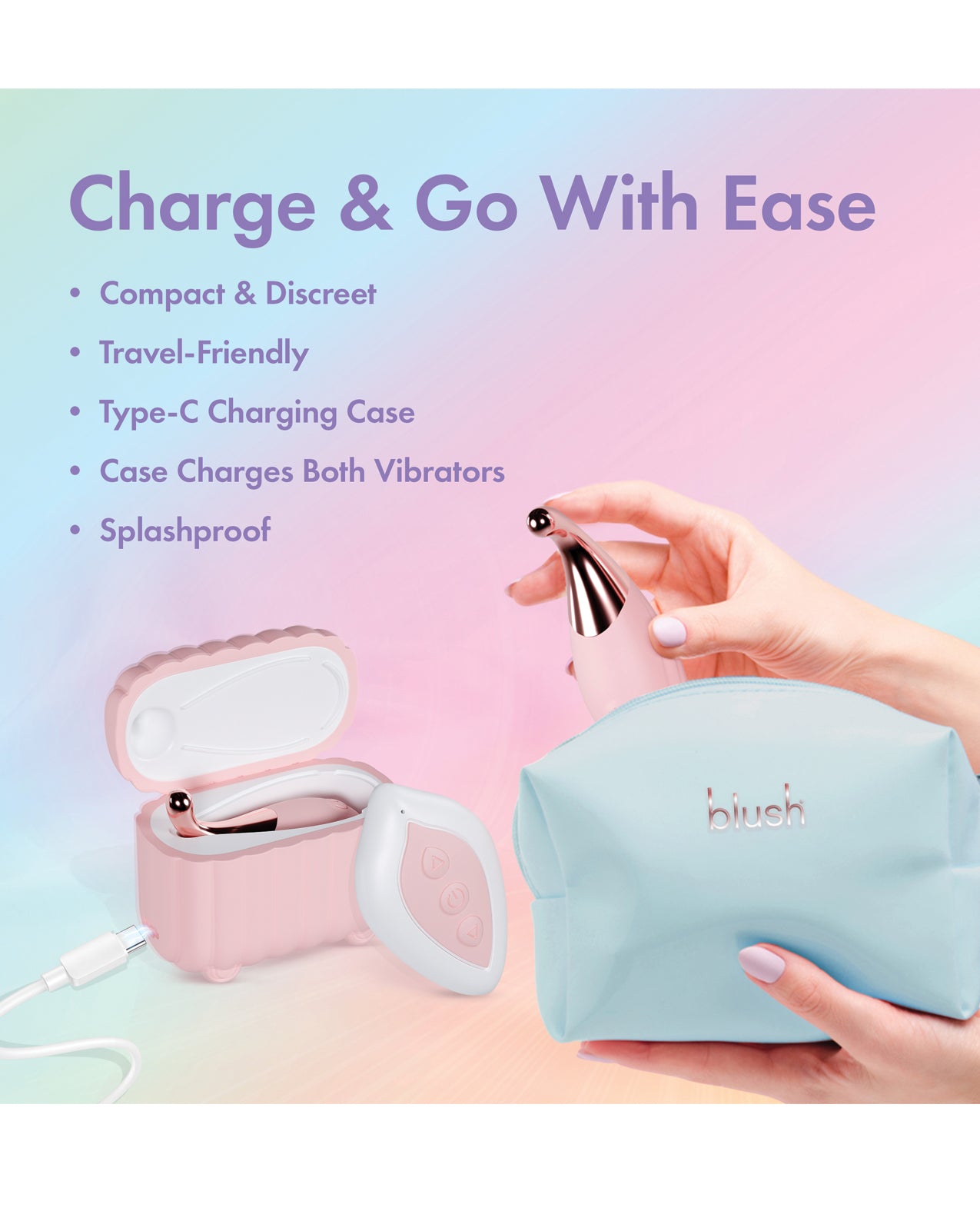 Blush Play With Me Wanderlust 4 Piece Vibrator Set - Pink