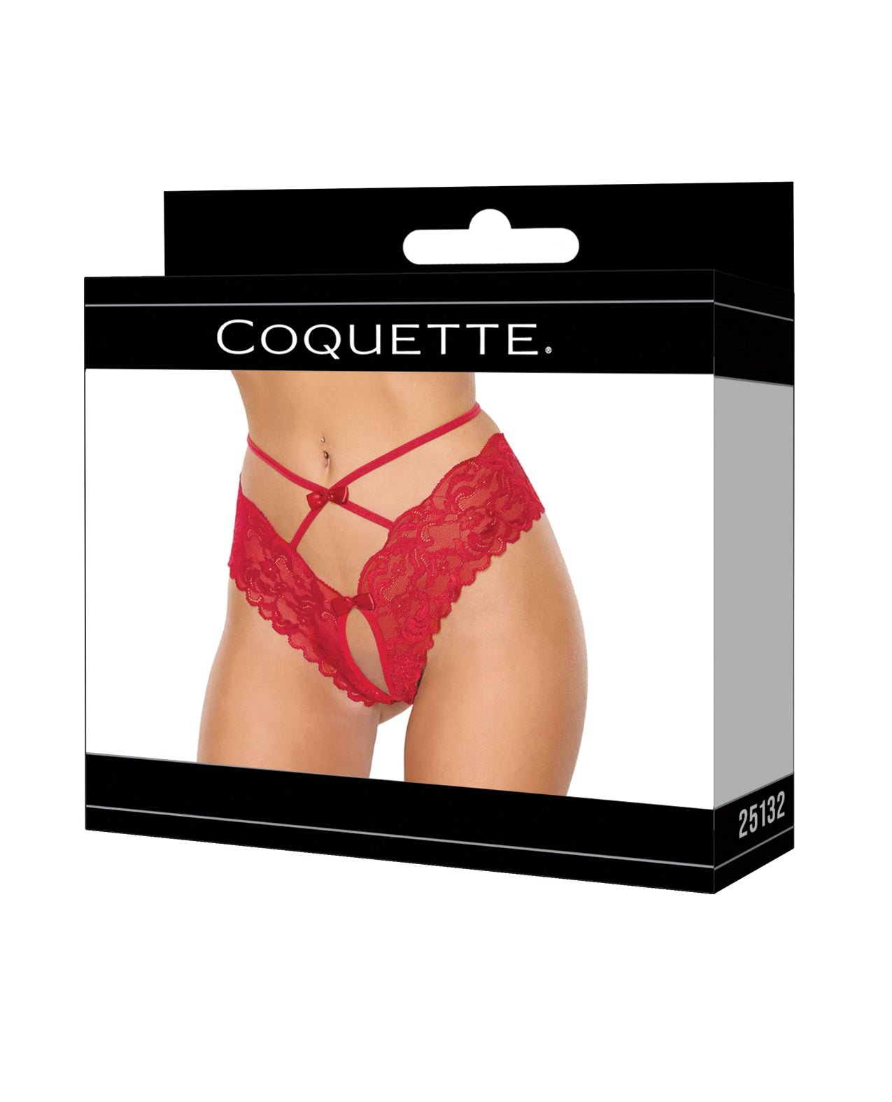 Lace Hipster Panty w/Bow Detail - Red LG
