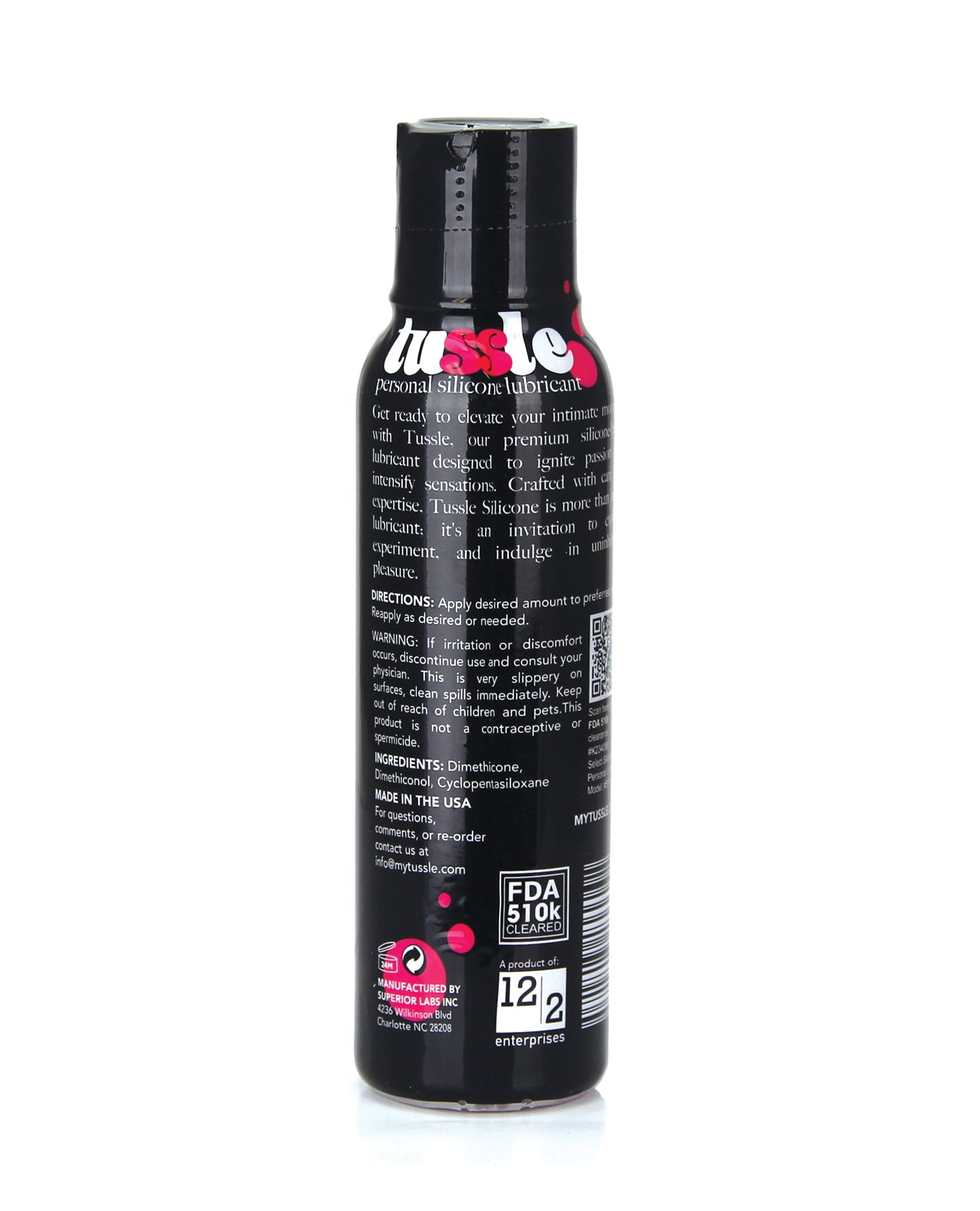 Tussle Pure Silicone Lubricant - 4 oz Bottle