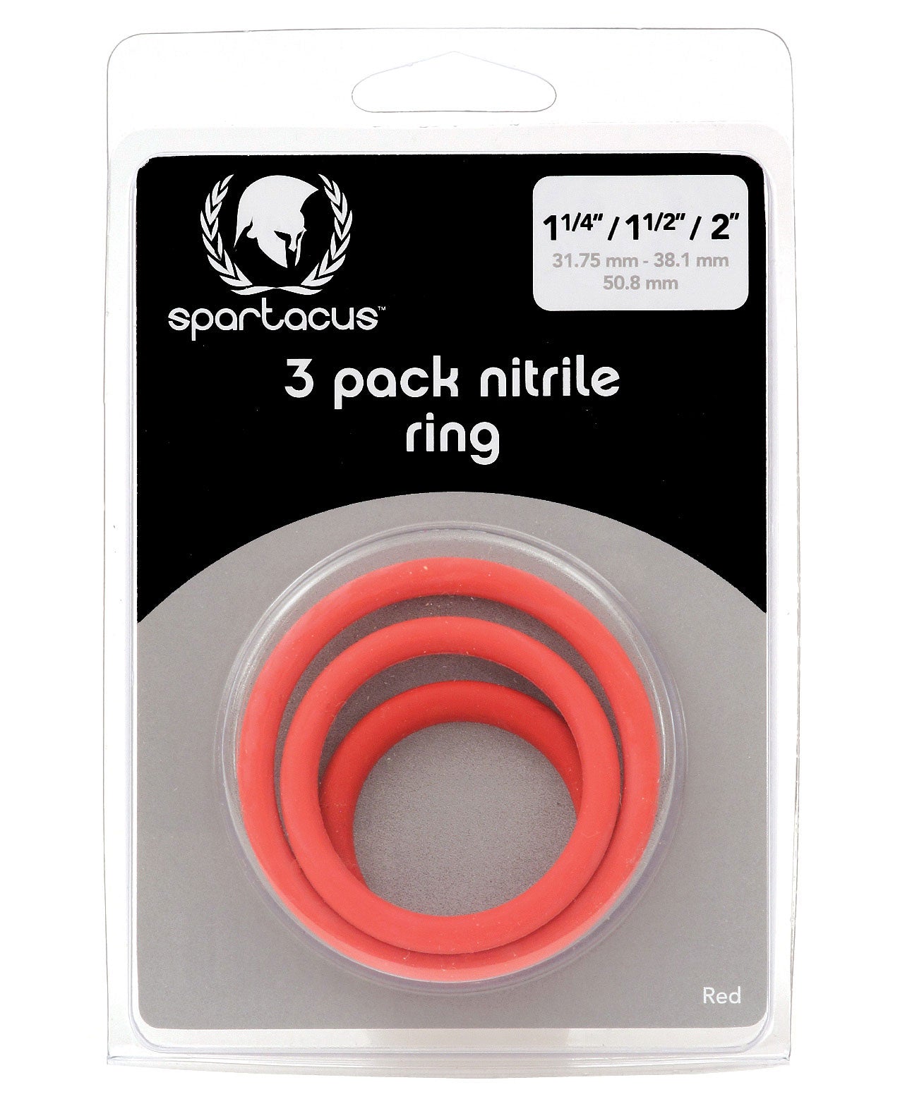 Spartacus Nitrile Cock Ring Set - Red Pack of 3