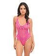 Valentine Lace Teddy w/Bow Details - Rose LG