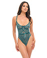 Paisley Lace & Mesh Teddy w/Bow Details - Turquoise L/XL