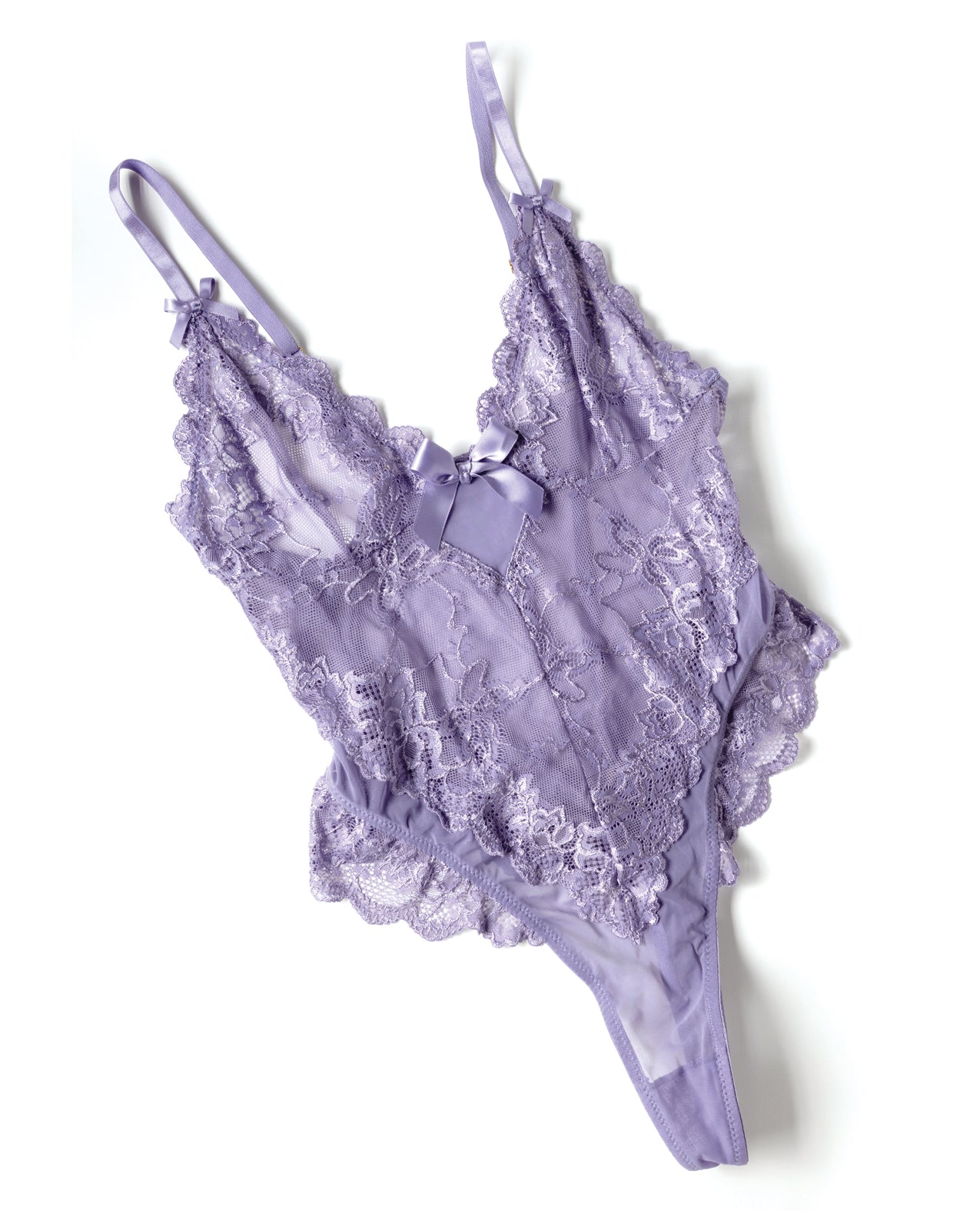 Valentine Lace Teddy w/Bow Details - Purple 3X/4X