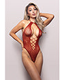 Vixen Just Kissed Seamless Lace Teddy - Red O/S