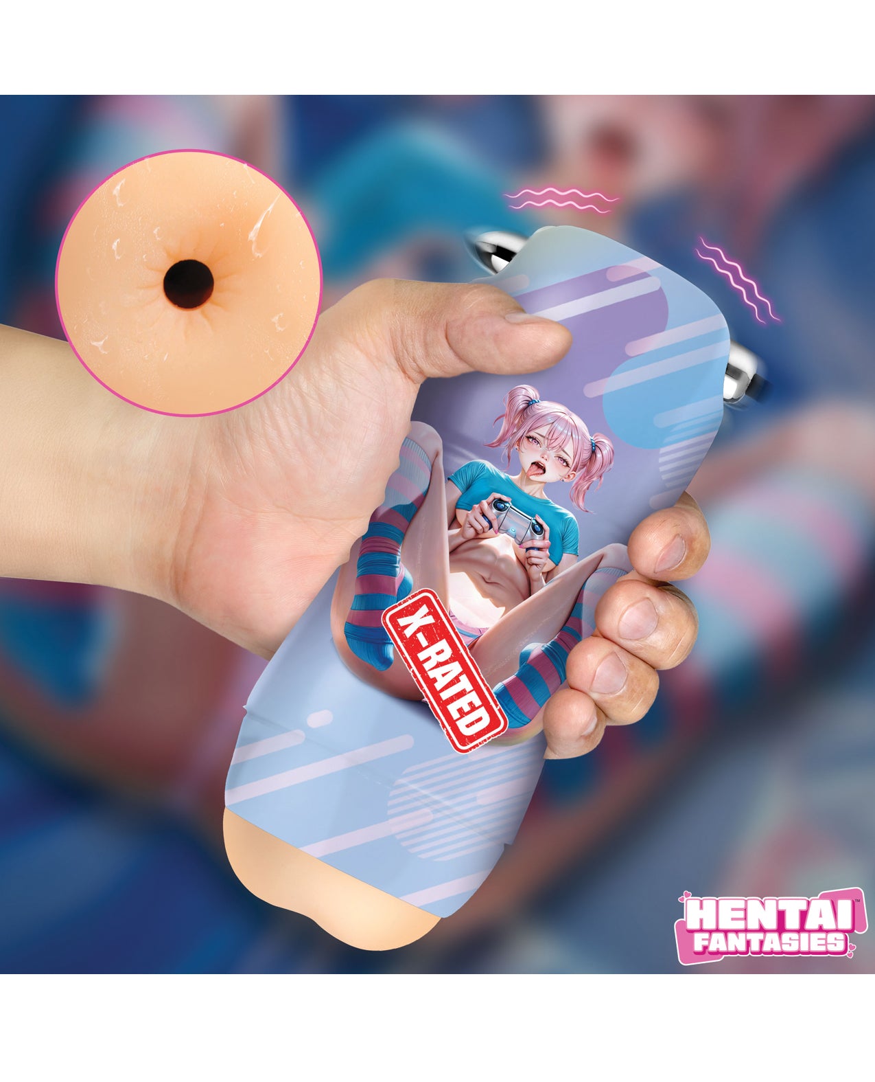 Hentai Fantasies Haruka the Gamer Girl Vibrating Ass Stroker