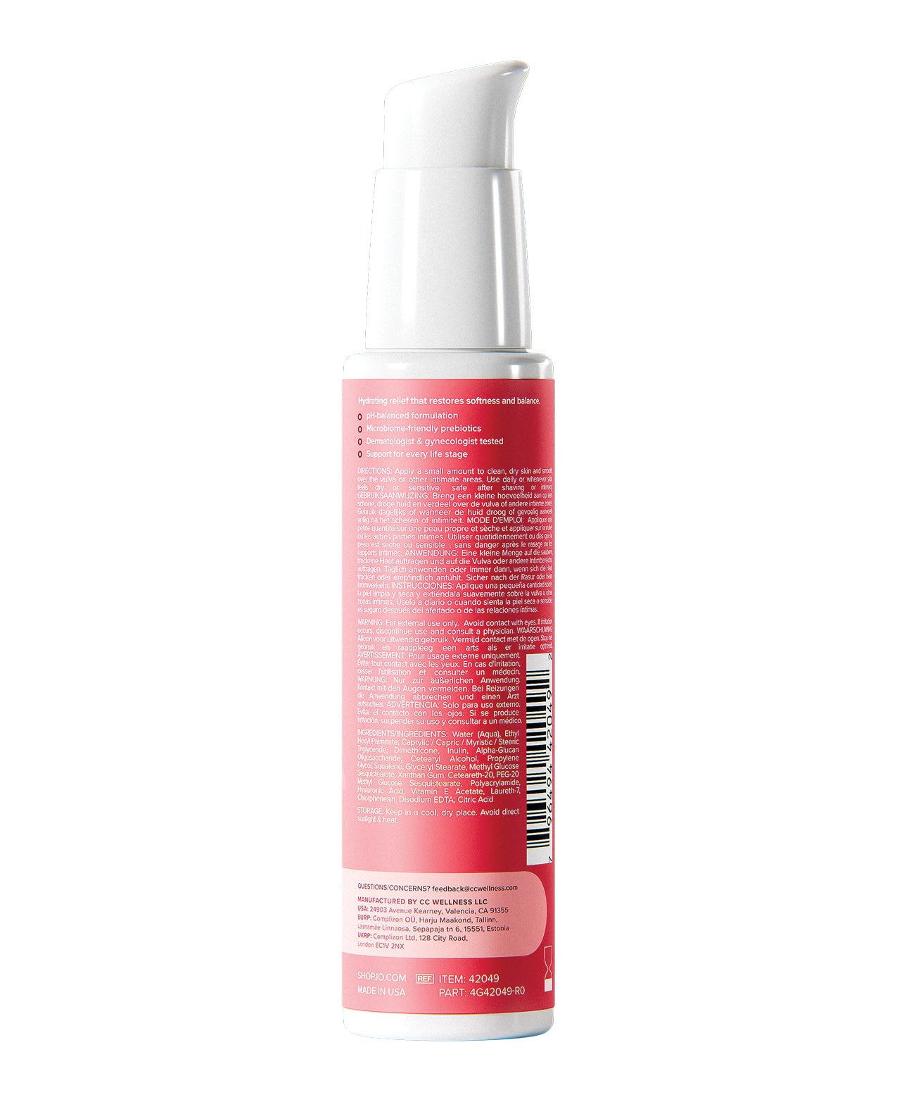 JO Vitalize Nourish Restoring Intimate Moisturizer - 2 oz Bottle