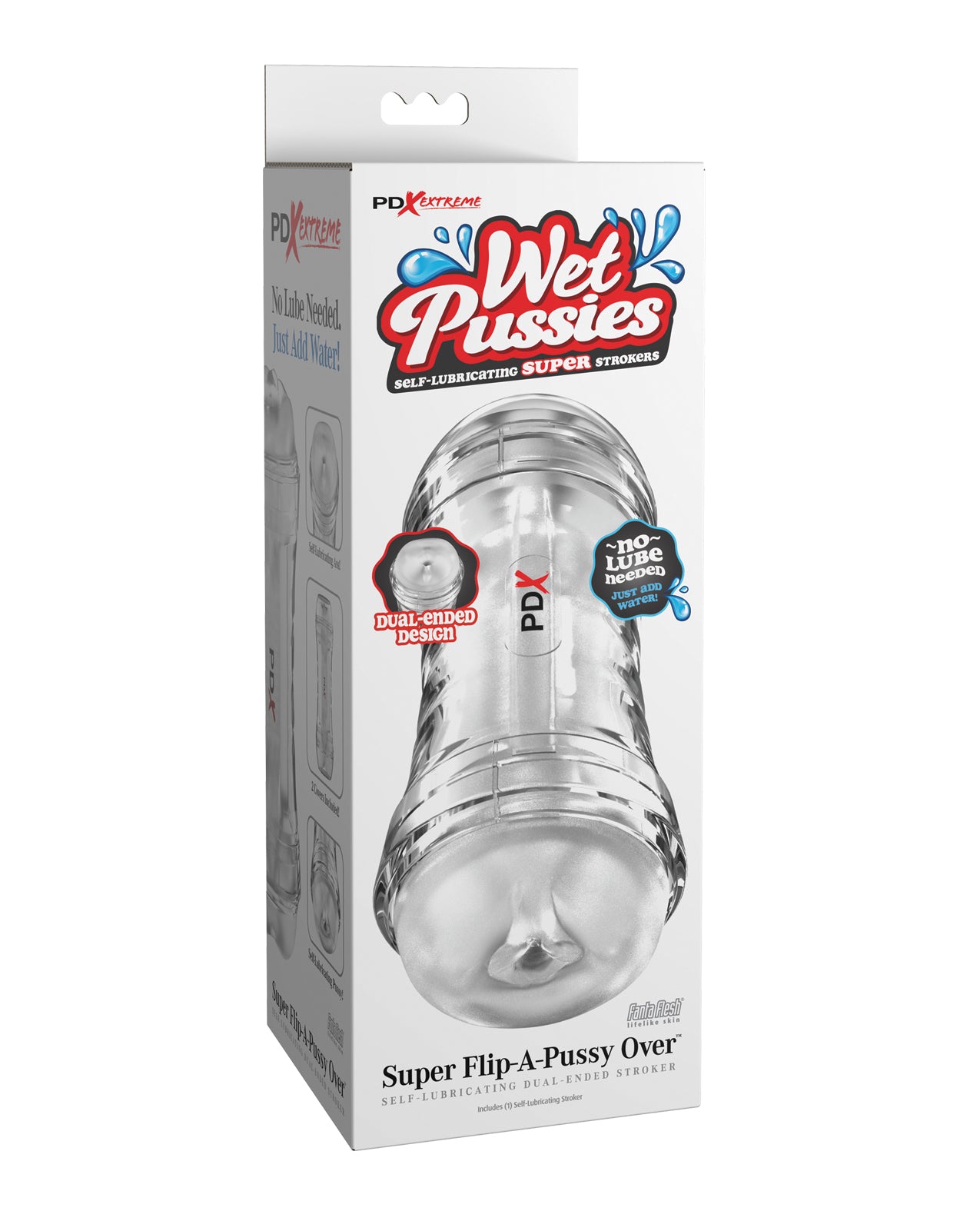 PDX Extreme Wet Pussies Super Flip-A-Pussy Over Self-Lubricating Stroker - Frosted