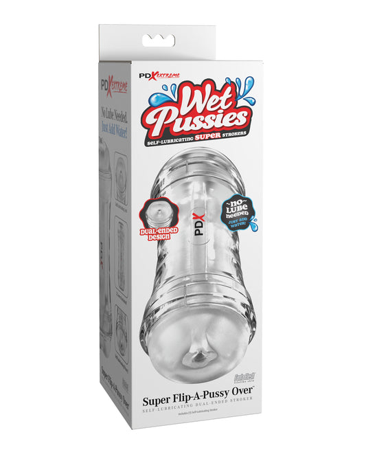 PDX Extreme Wet Pussies Super Flip-A-Pussy Over Self-Lubricating Stroker - Frosted
