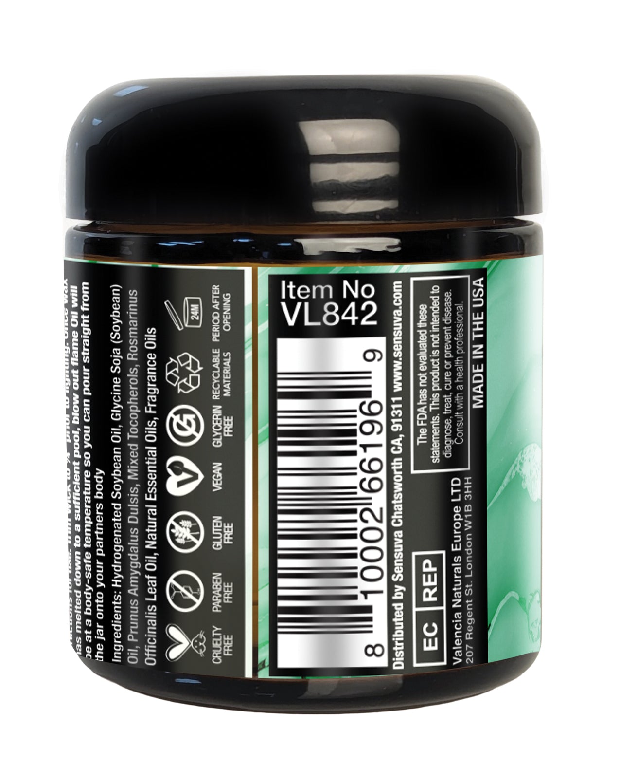 Sensuva Lit Eucalyptus & Tea Leaf Releaf Luxury Massage Candle - 4 oz
