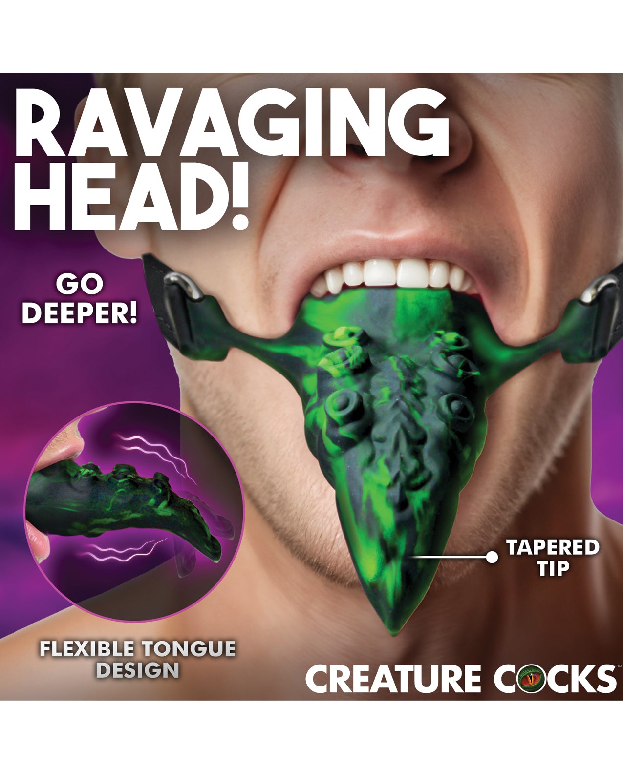 Creature Cocks Dragon's Lick Vibrating Tentacle Tongue - Green