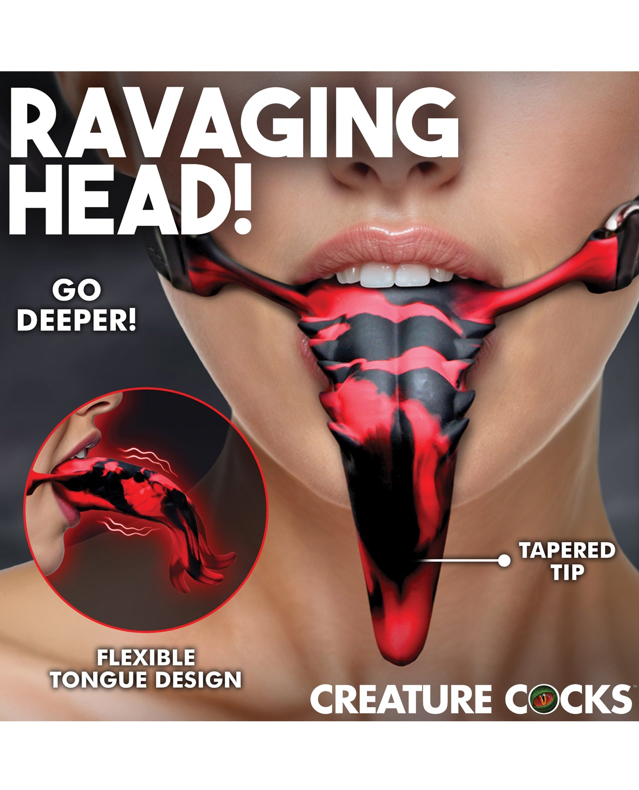 Creature Cocks Vibrating Demon's Tongue - Red