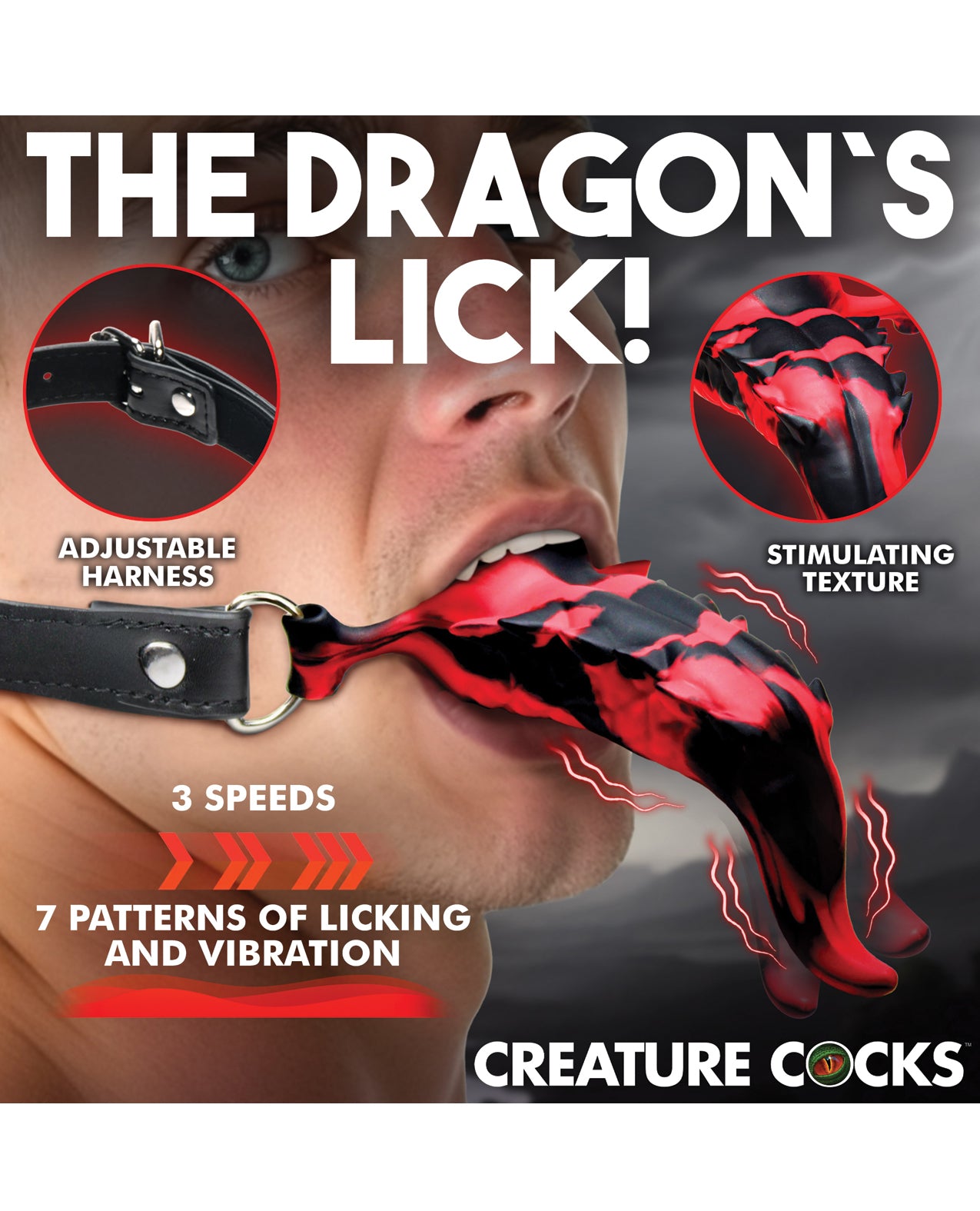 Creature Cocks Vibrating Demon's Tongue - Red