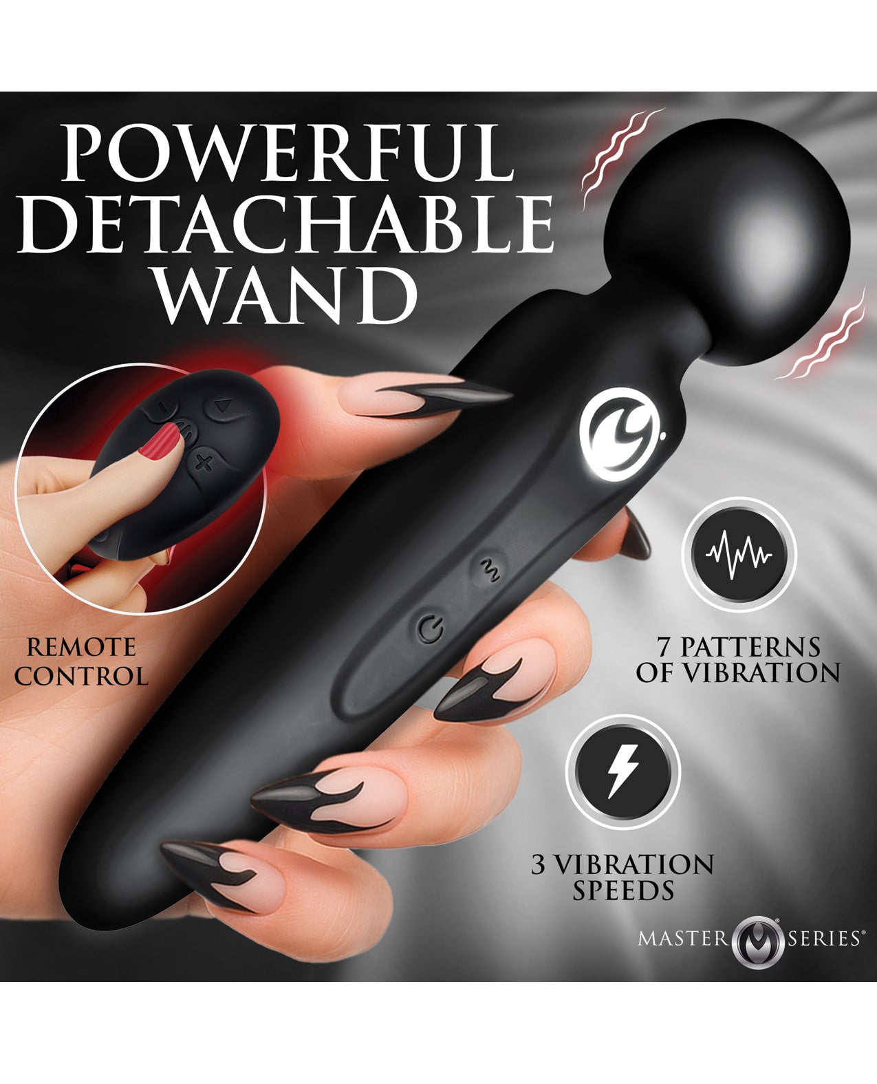 Master Series Thunderstick Thigh Strap Vibrating Wand w/Harness