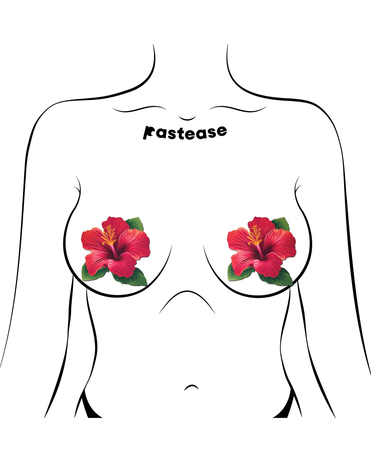 Pastease Tropical Vibrant Hawaiian Hibiscus Botanical Flower - Red O/S