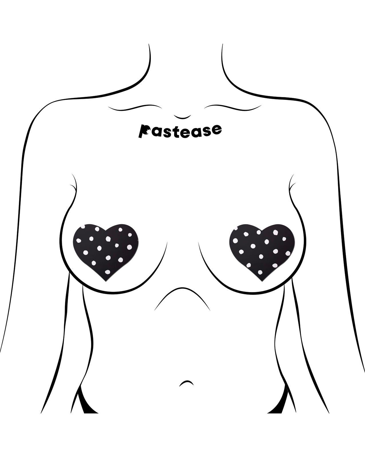 Pastease Heart w/Polka Dot - White/Black O/S