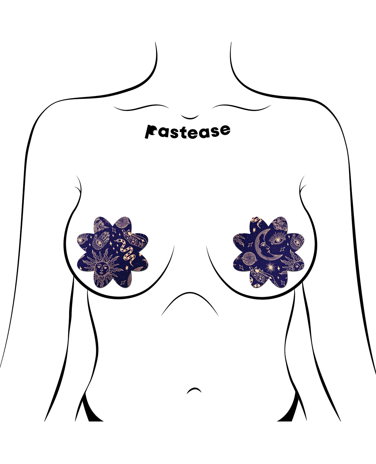 Pastease Midnight Celestial Sun & Moon Petal - Black/White O/S
