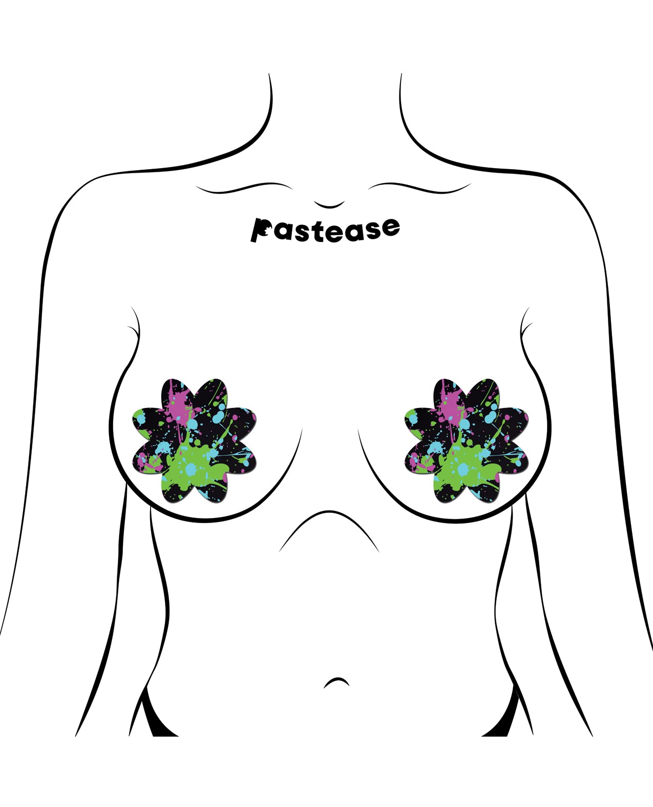 Pastease Vibrant Neon Paint Splatter Petal - Multi-Color O/S