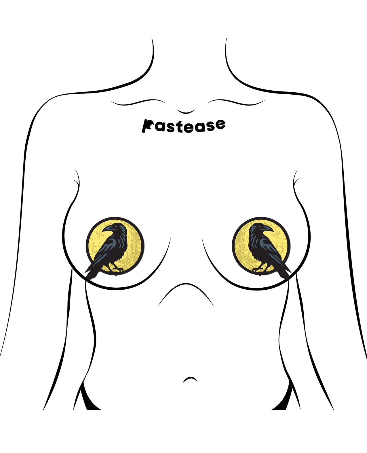 Pastease Raven & Full Moon - Black/Yellow O/S