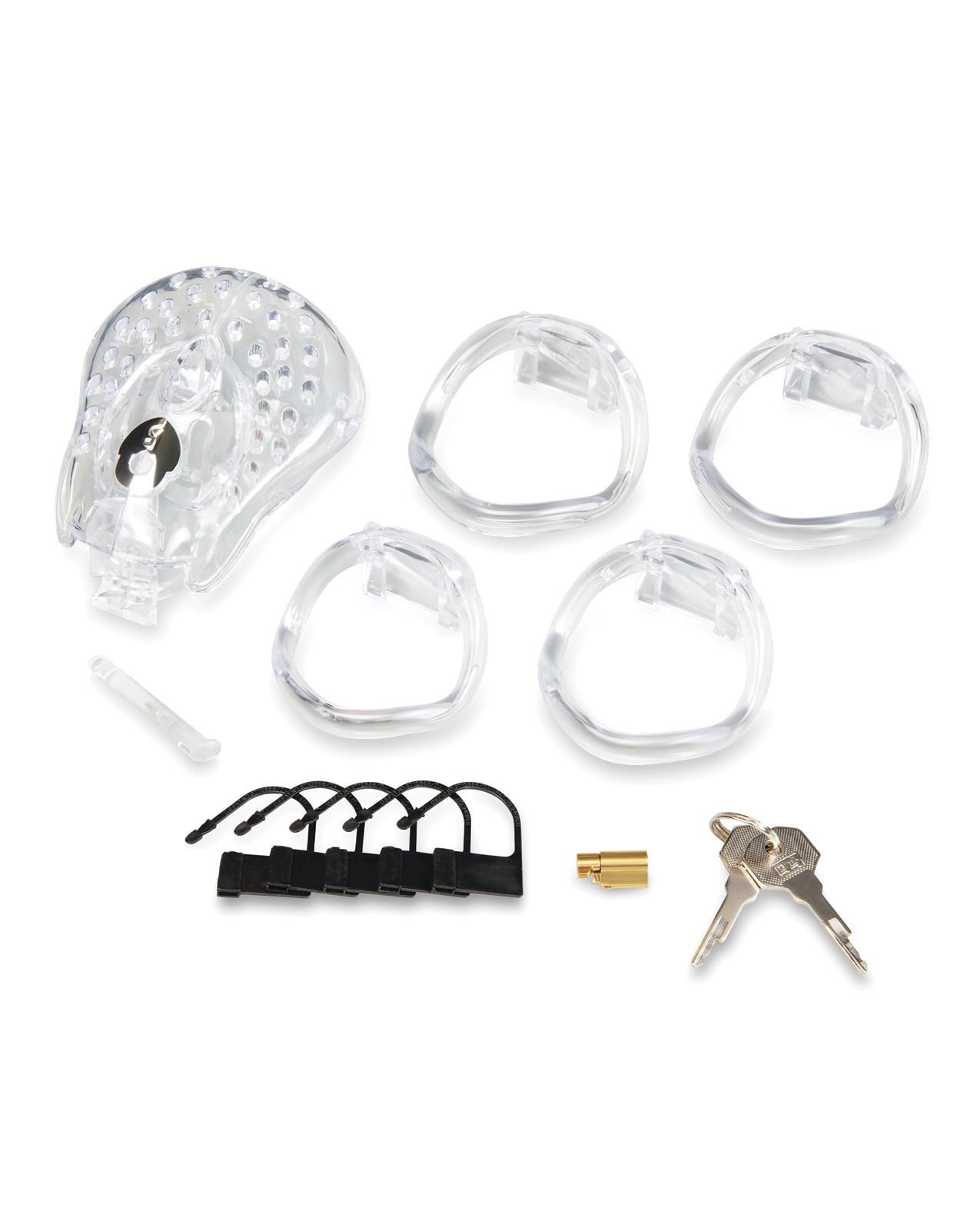Full Coverage Cock & Balls Locked Up Chastity Cage - Clear