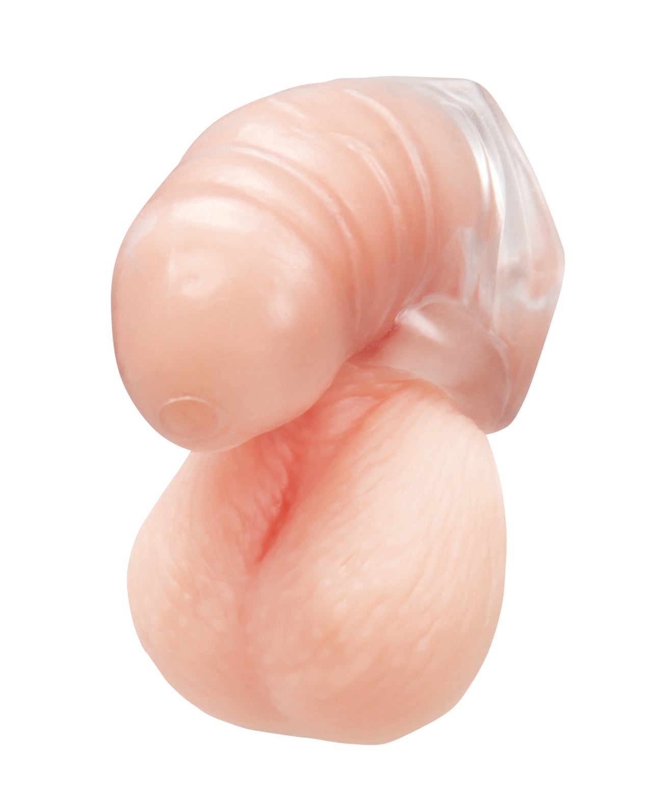 Silicone Chastity Cage w/Ball Loop & Pisshole