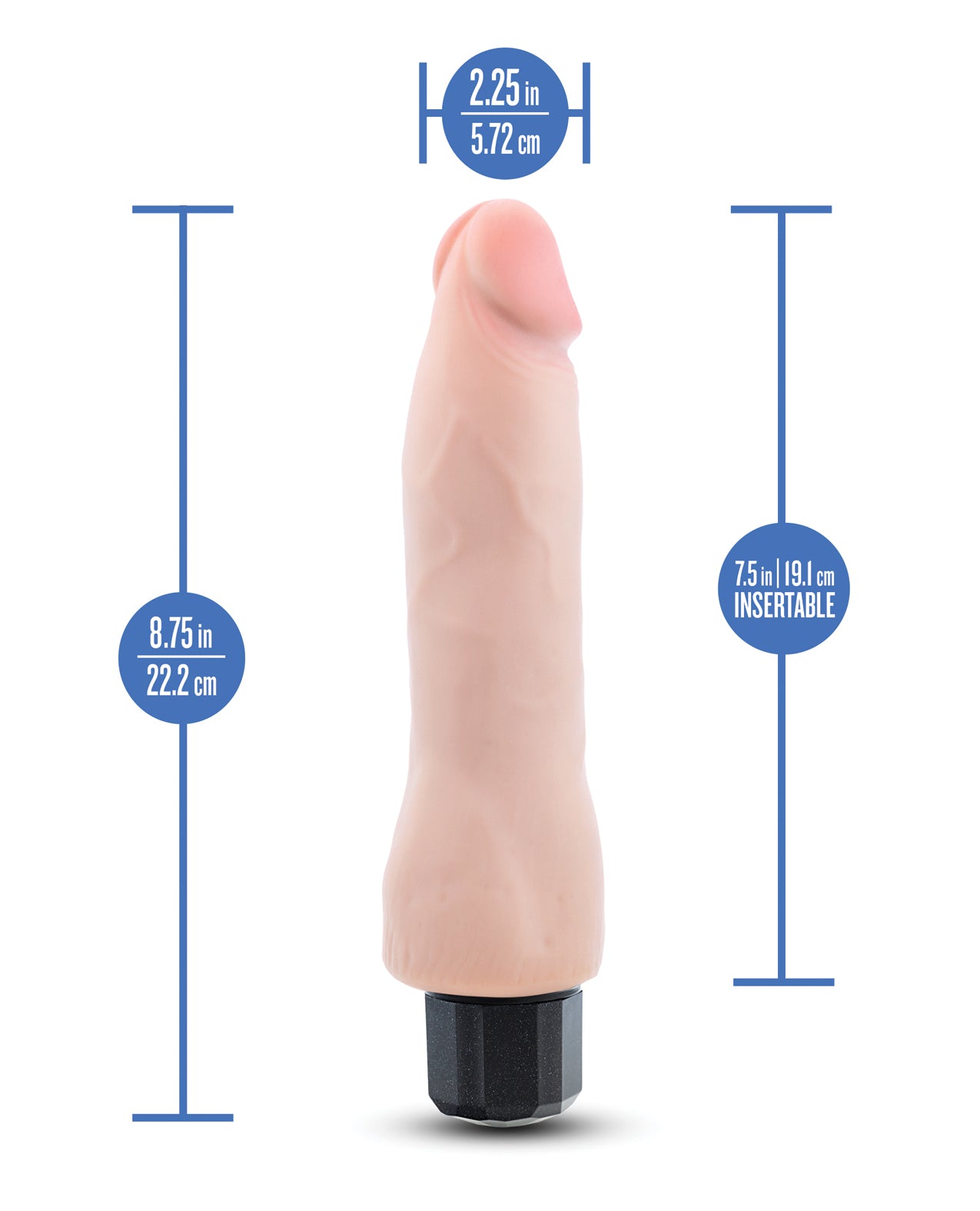 Blush Au Naturel 8.75" Vibrating Realistic G-Spot Dildo - Beige