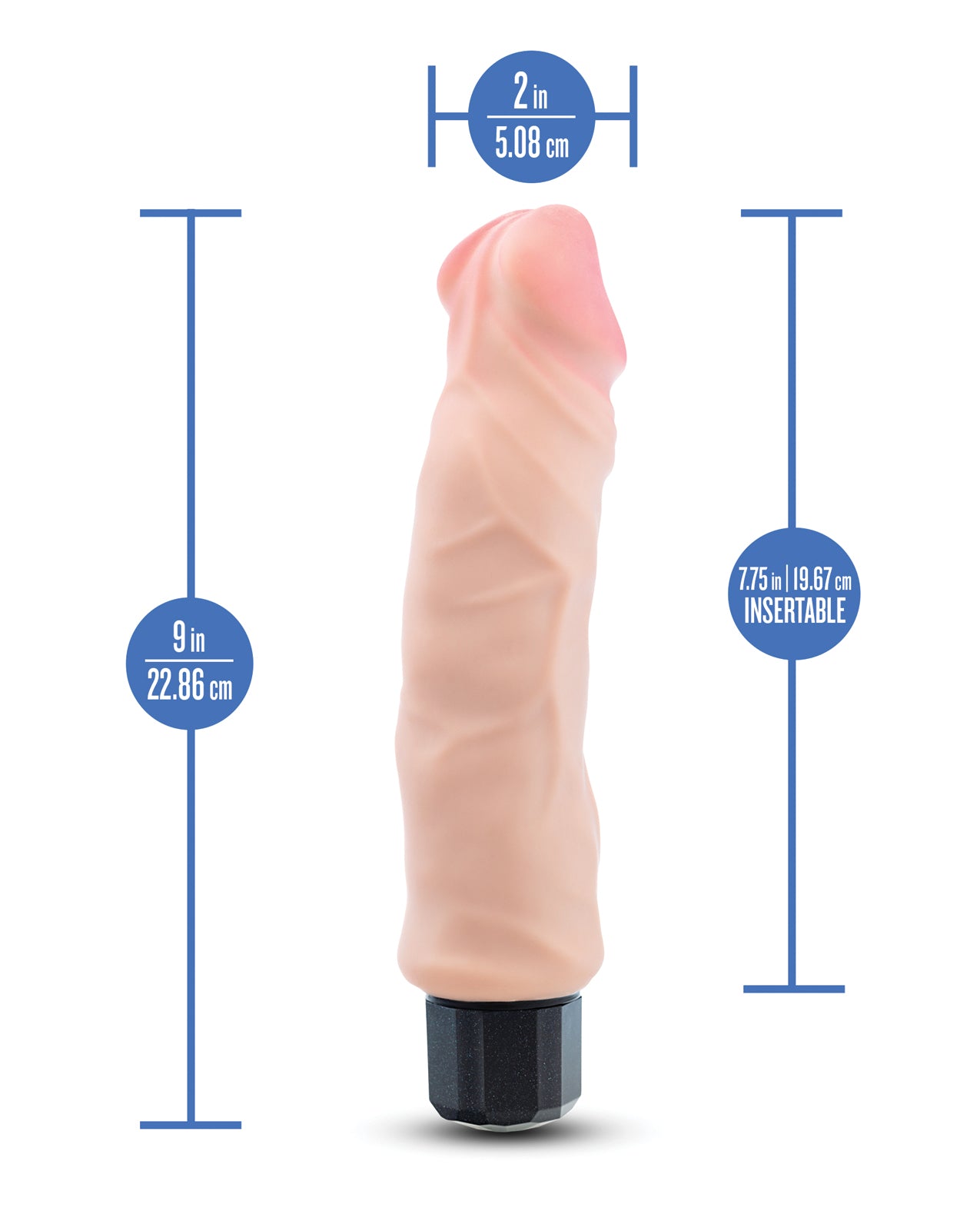 Blush Au Naturel 9" Big Easy Vibrating Realistic G-Spot Dildo - Beige