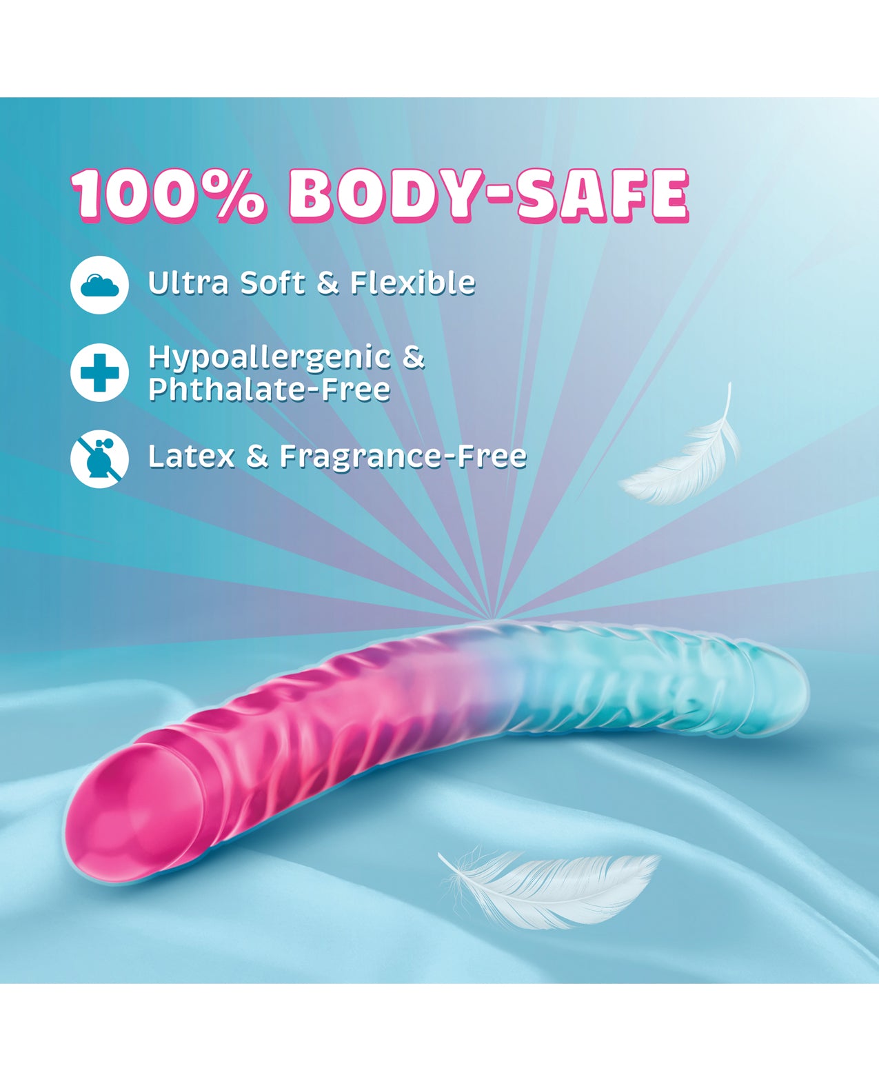 Blush B Yours 18" XX Large Double Dong Candy Papi - Multi Colors