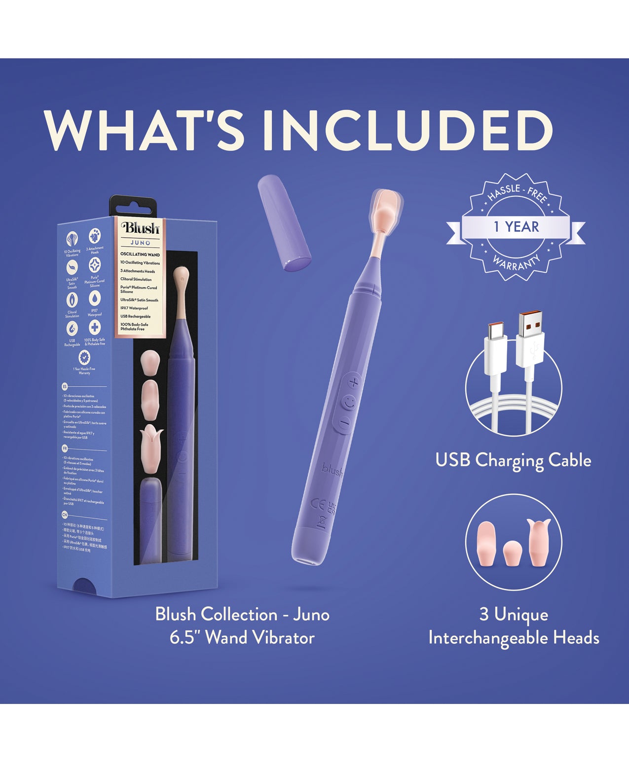 Blush Juno Oscillating Wand - Purple