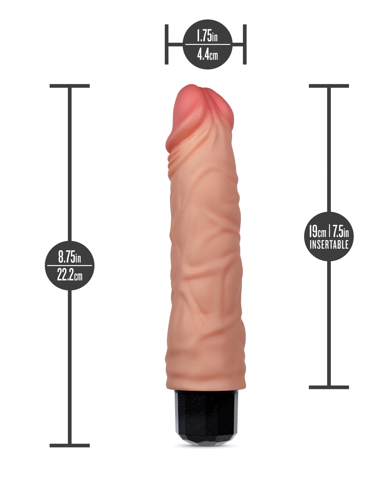 Blush Dr. Skin Dr. Hunt 8.75" Vibrating Dildo - Beige