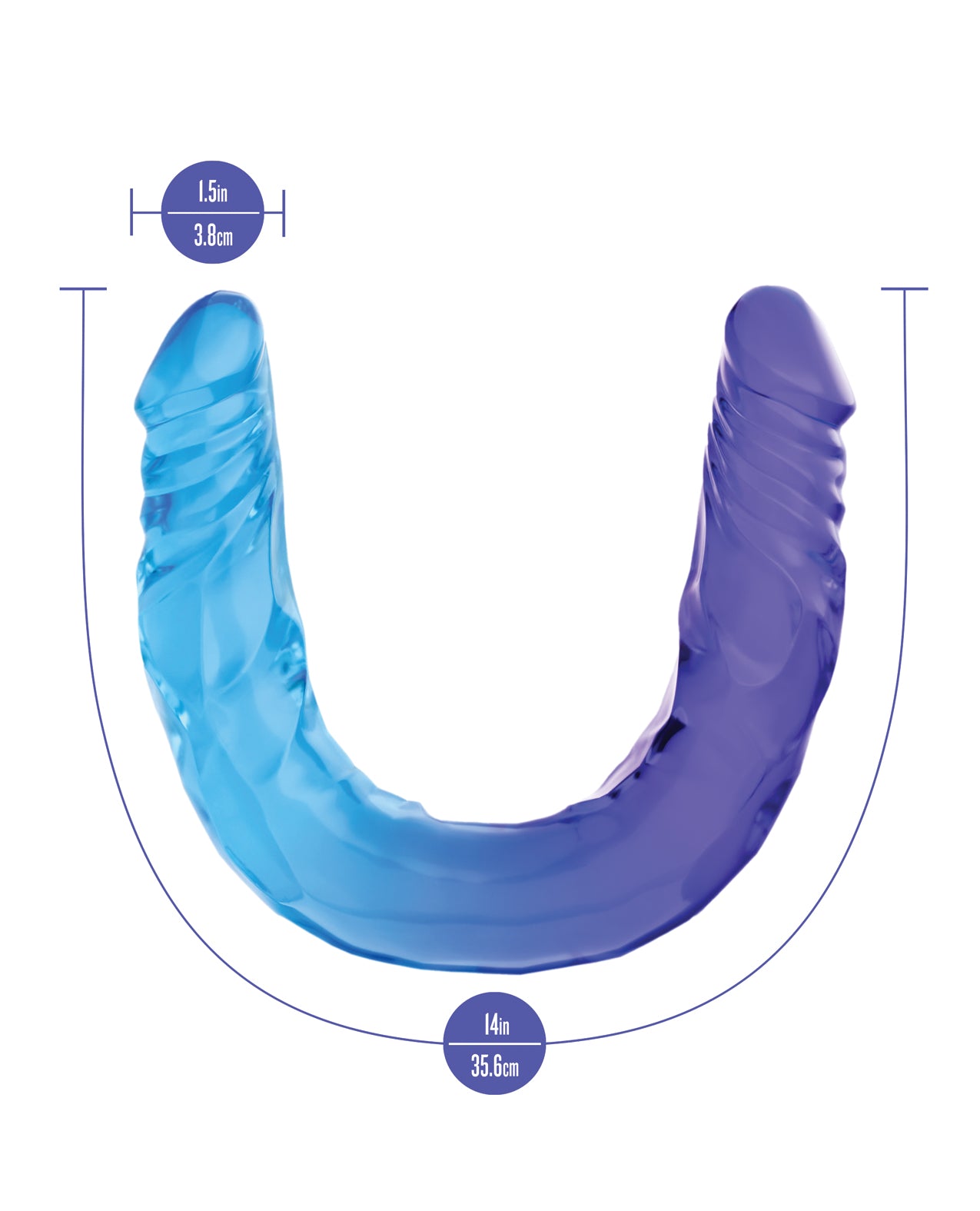 Blush B Yours 14" Large Double Dong Sugar Stud - Multi Color