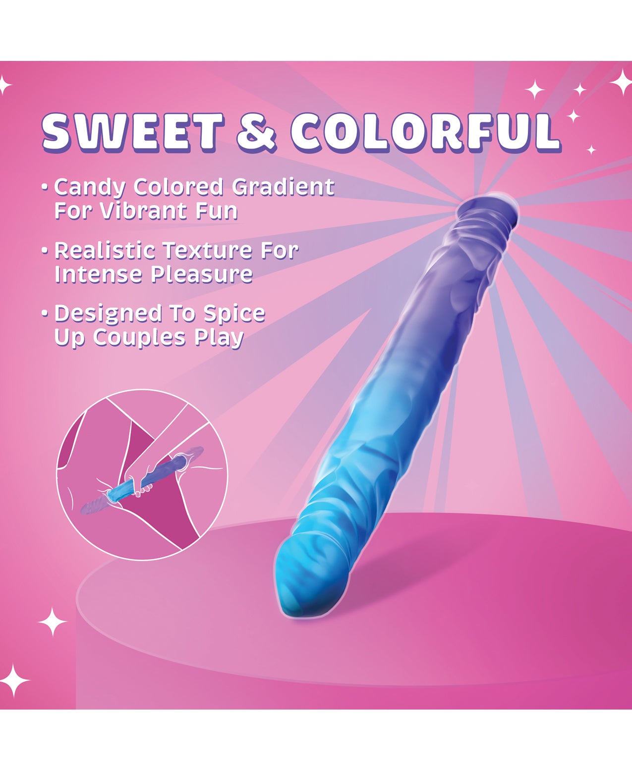 Blush B Yours 14" Large Double Dong Sugar Stud - Multi Color