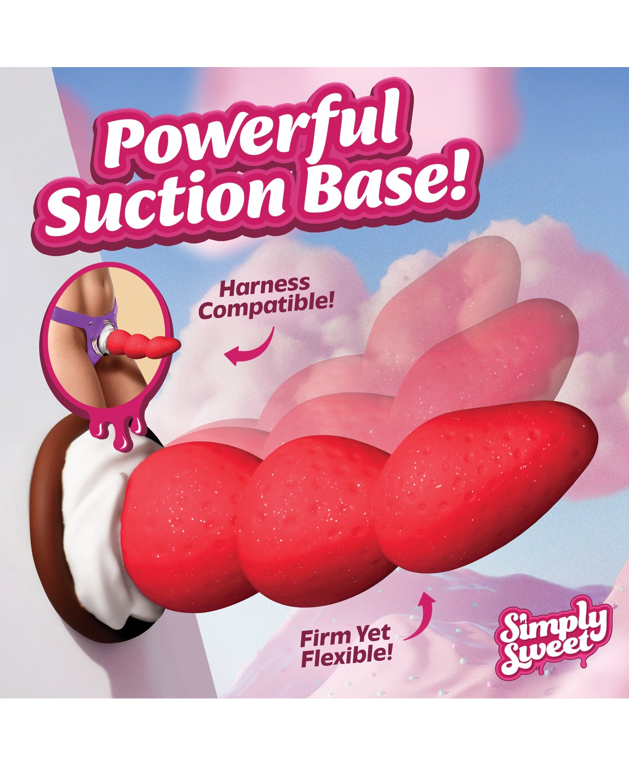 Simply Sweet Strawberry Sweet Cream Premium Silicone Dildo