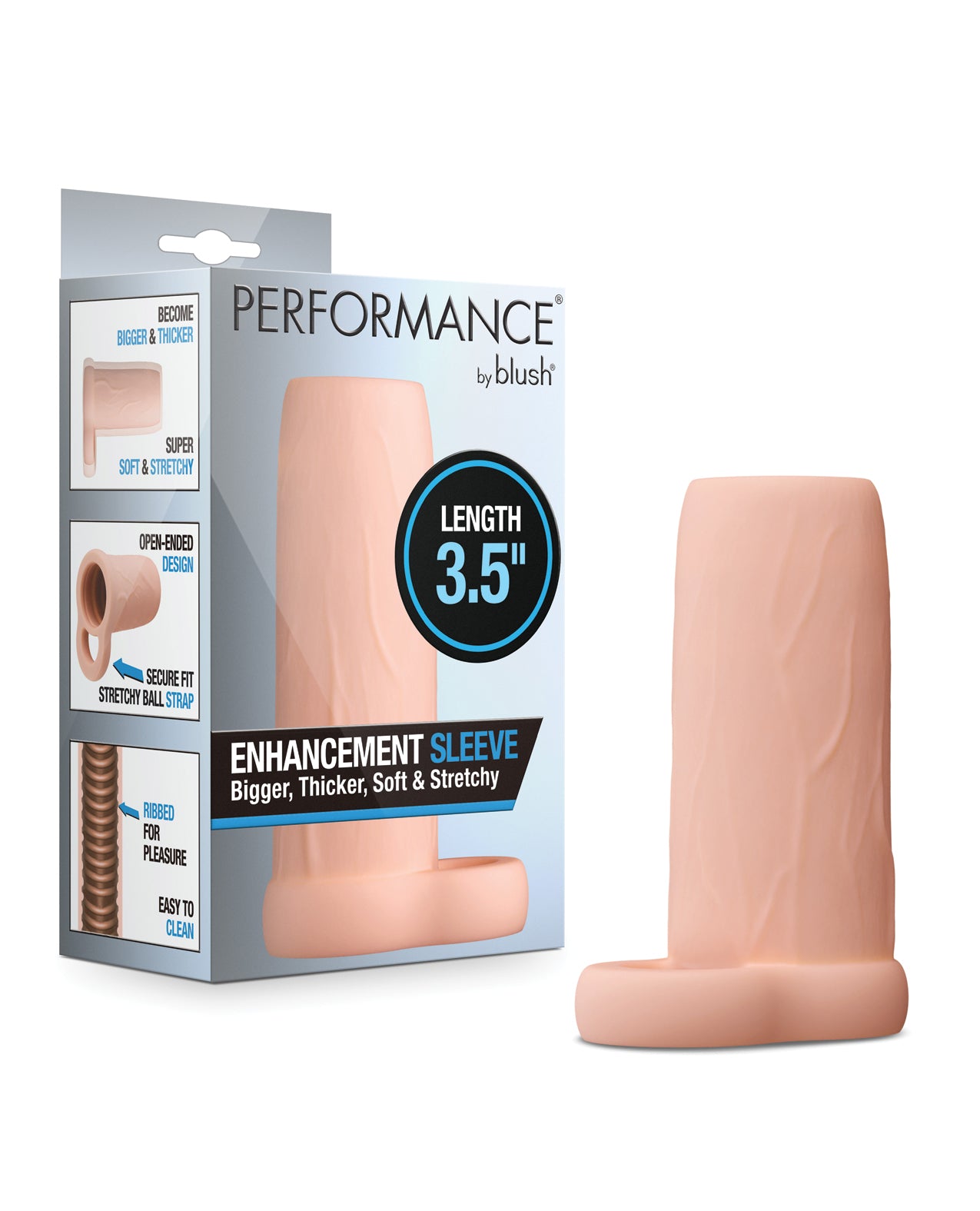 Blush Performance 3.5" Enhancement Sleeve - Beige