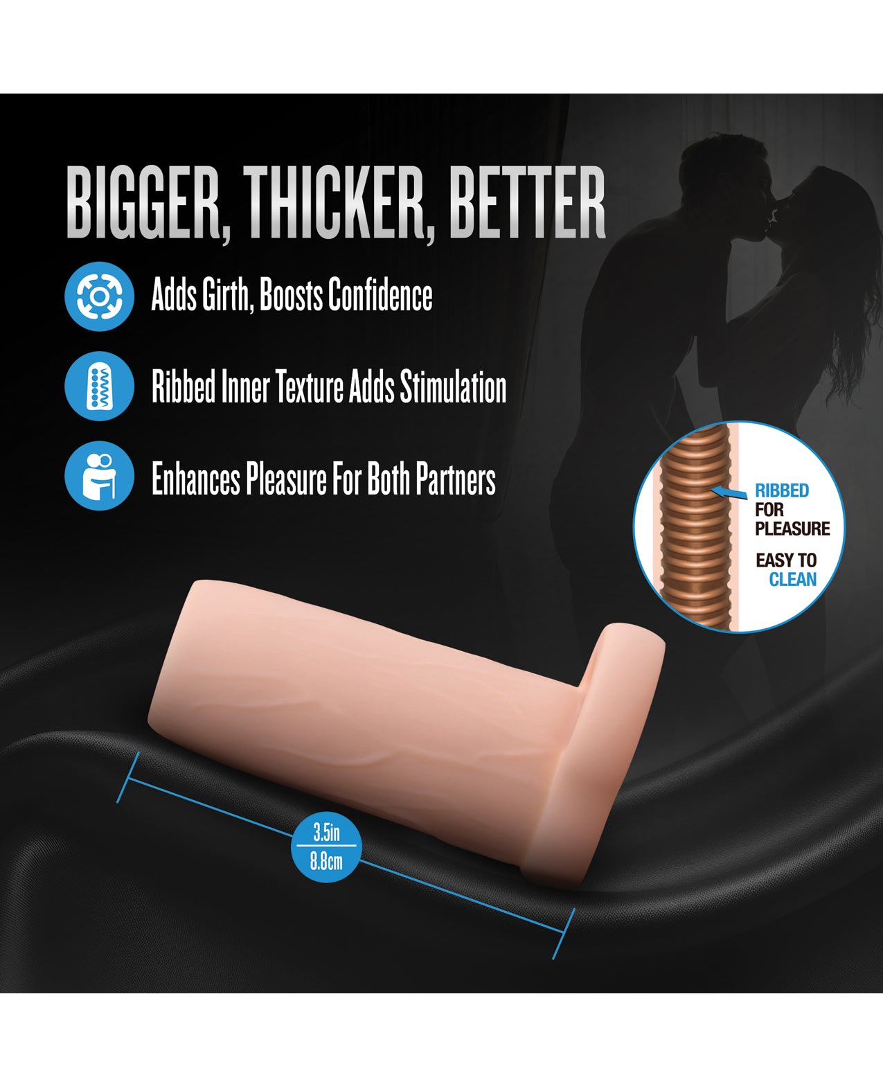 Blush Performance 3.5" Enhancement Sleeve - Beige