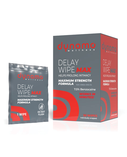Dynamo Wellness Maximum Strength Delay Wipe 7.5% - 36 Pack