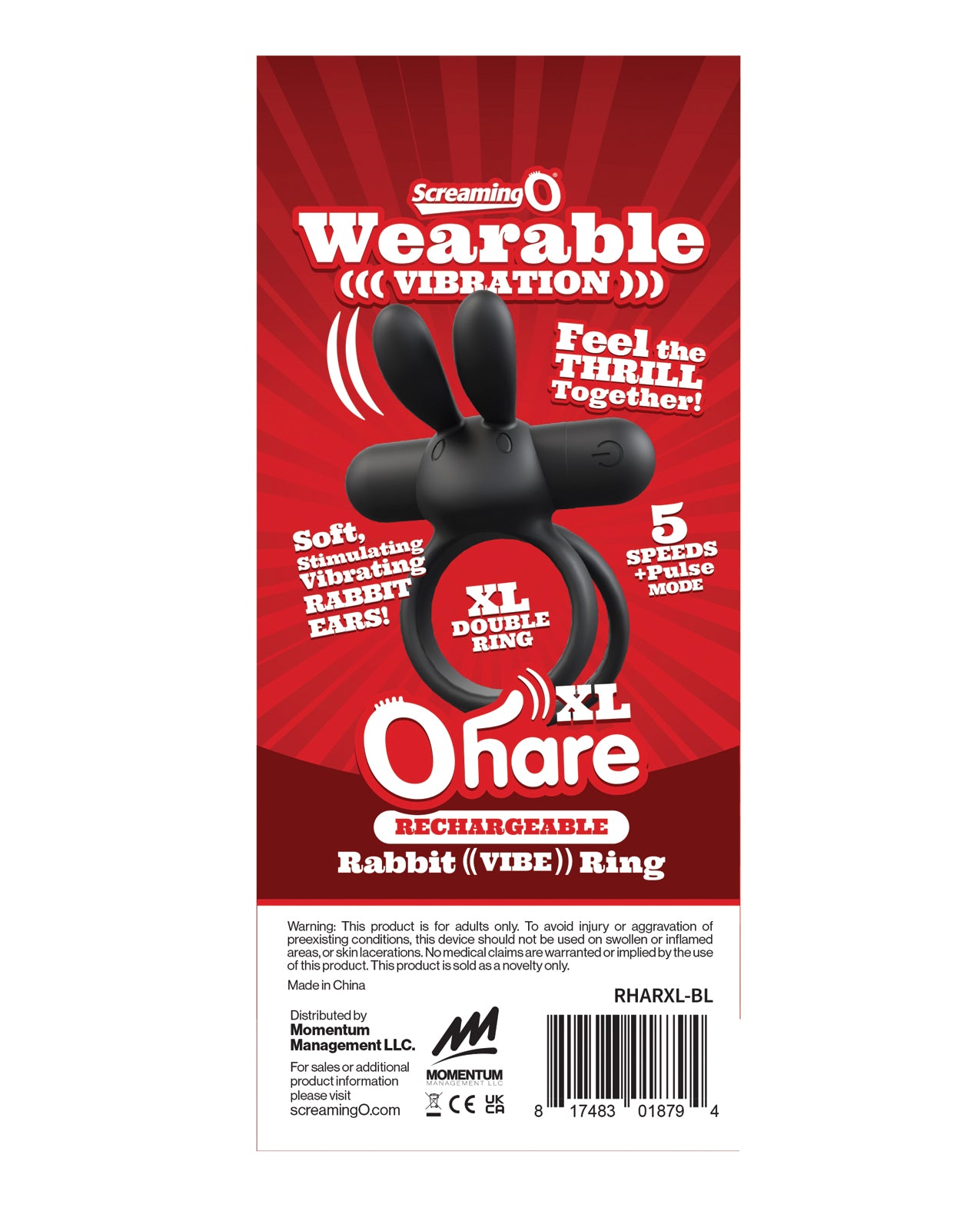 Screaming O Rechargeable Ohare XL - Black
