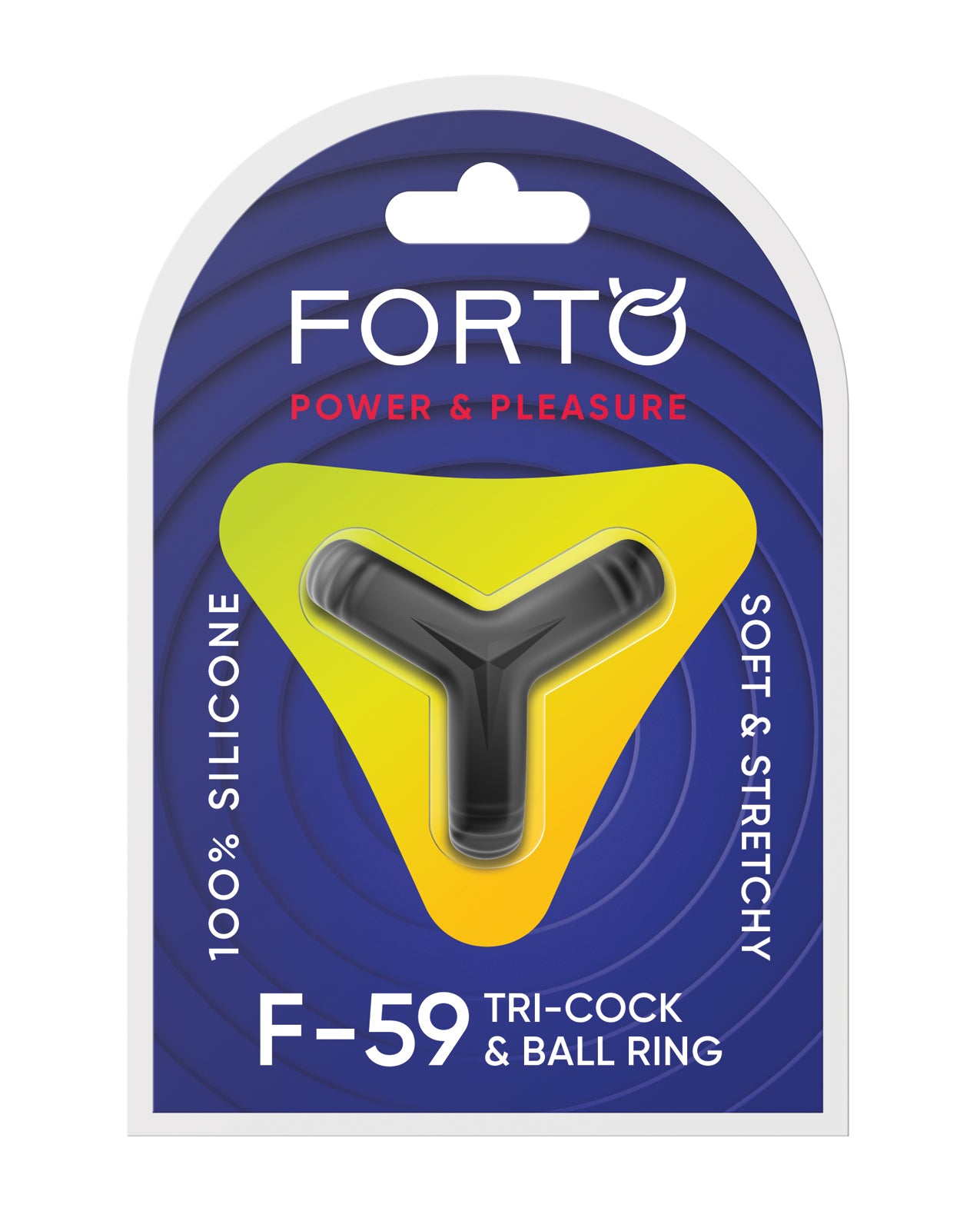 Forto Tri Cock & Ball Ring - Black