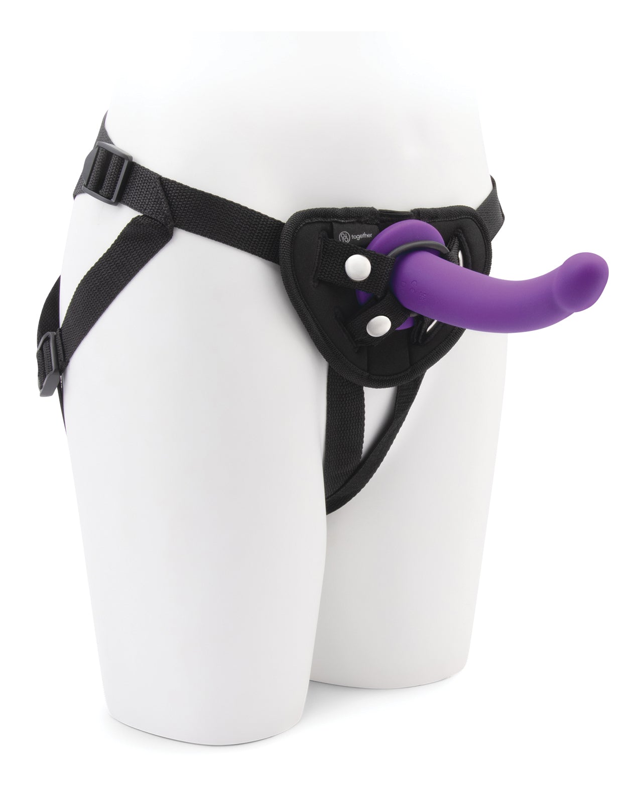 Together Tilt 6.5 Vibrating Silicone Dildo & Harness Set