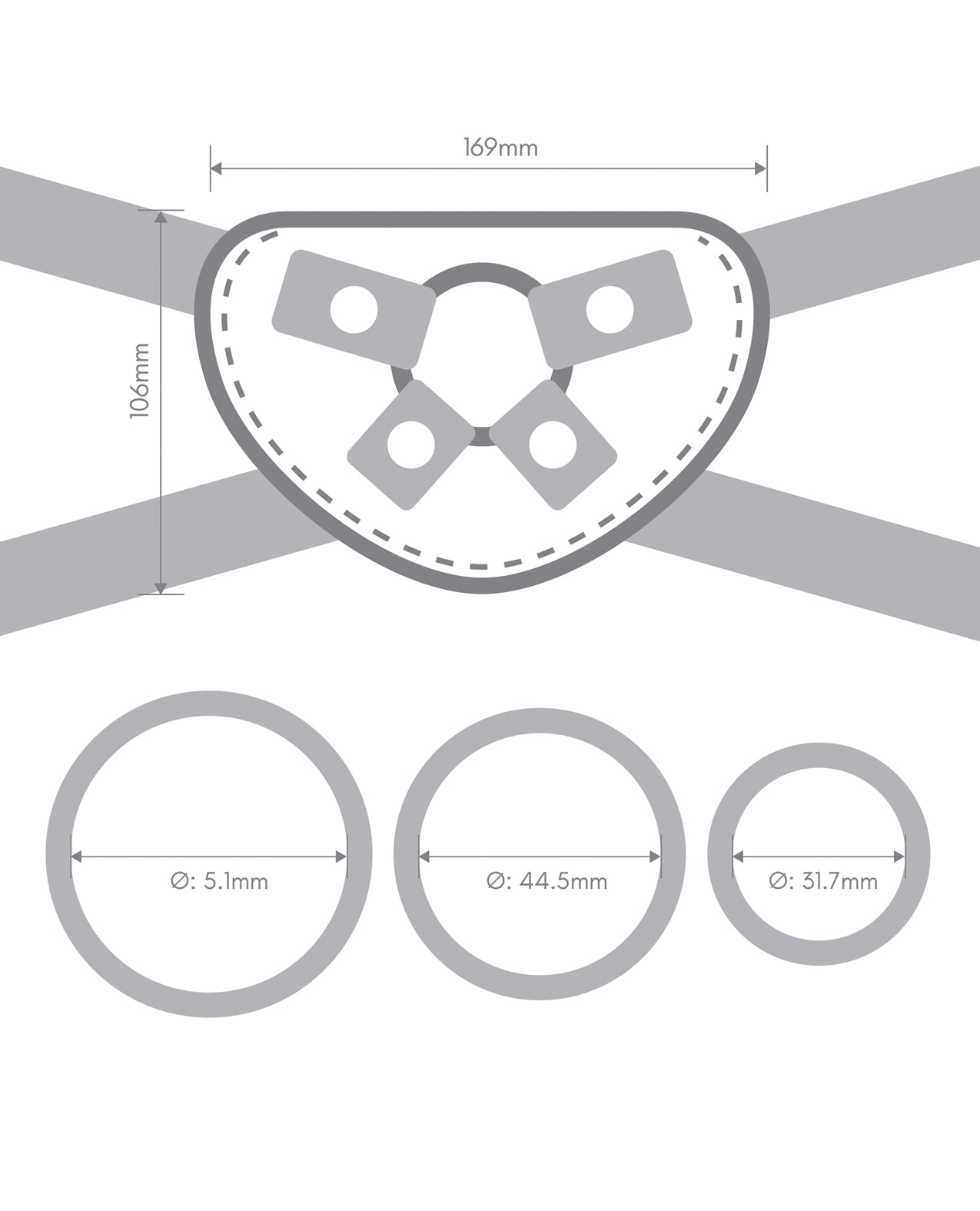 Together Tilt 6.5 Vibrating Silicone Dildo & Harness Set