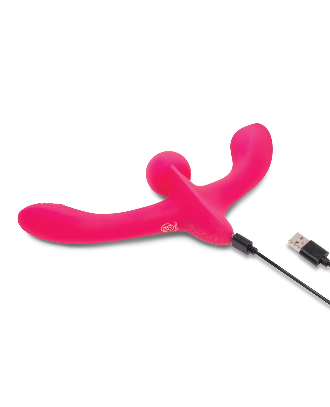 Together Double Tap Double-Ended Vibrating Strapless Strap-On
