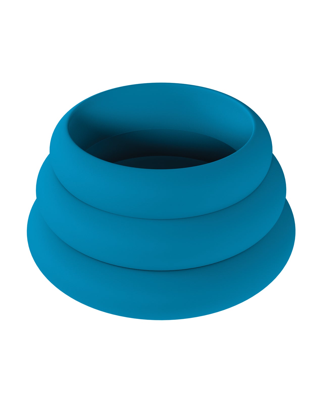 Shots Levelz Wide O Silicone Cock Ring Set of 3 (42 mm, 50 mm, 55 mm) - Teal