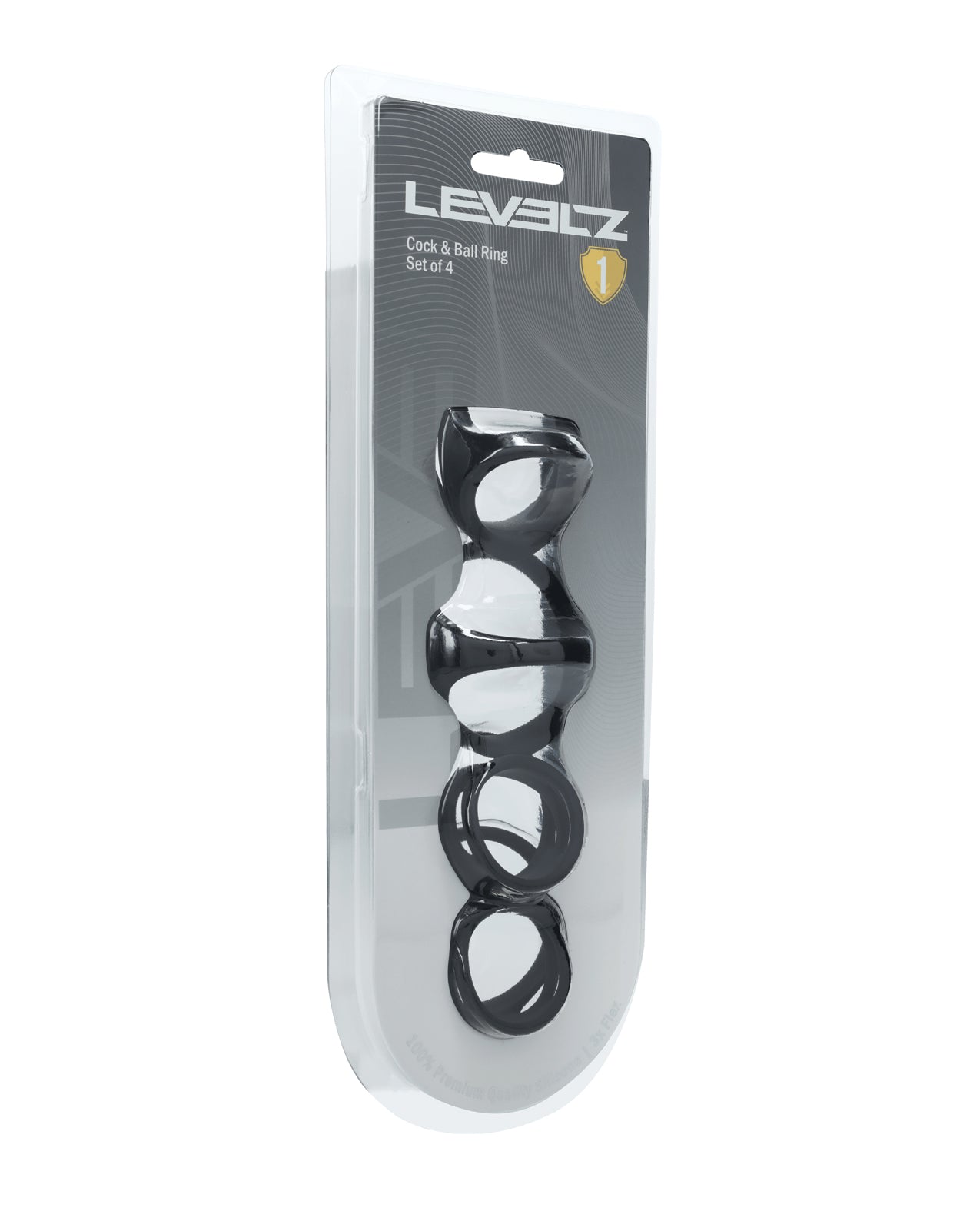 Shots Levelz Set of 4 Silicone Cock & Ball Rings - Black