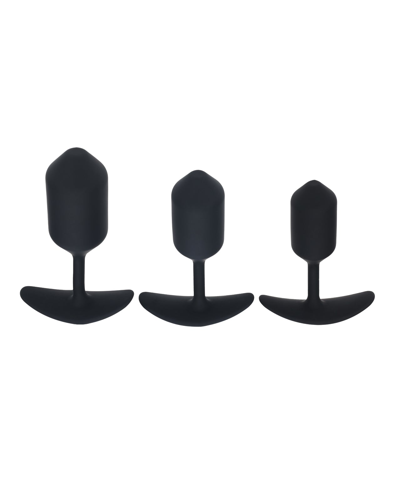 Shots Levelz Silicone Weighted Anal Plug Training Kit Set of 3 - Black