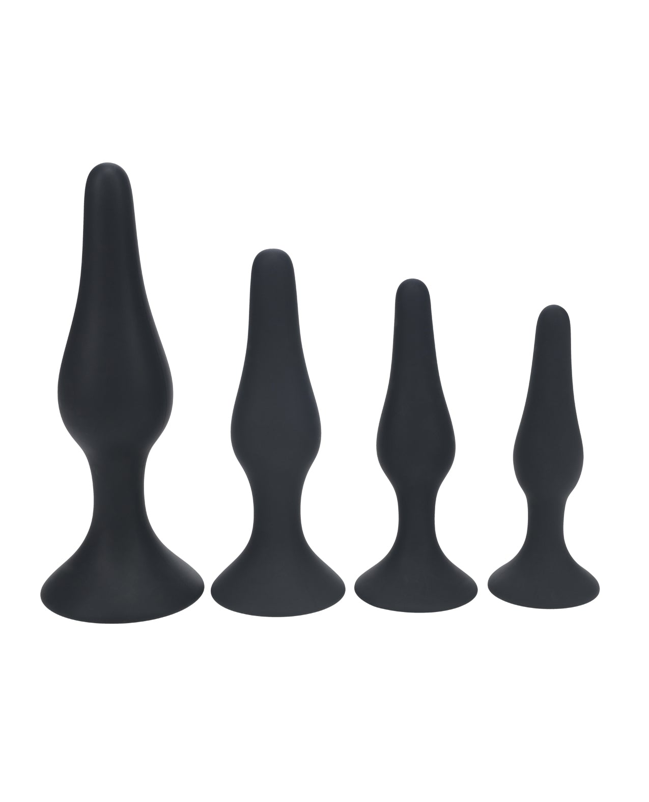 Shots Levelz Slim Silicone Anal Plug Kit of 4 - Black