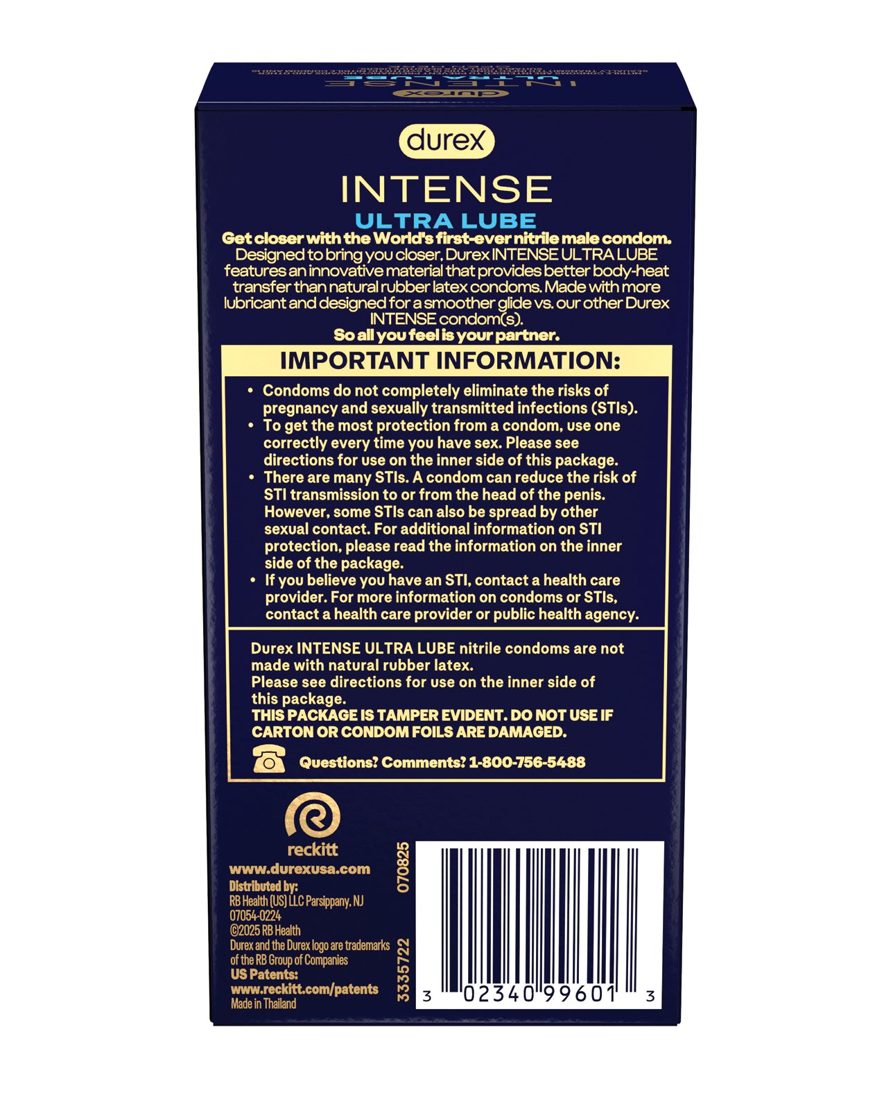 Durex Intense Ultra Lube Condoms - Box of 10