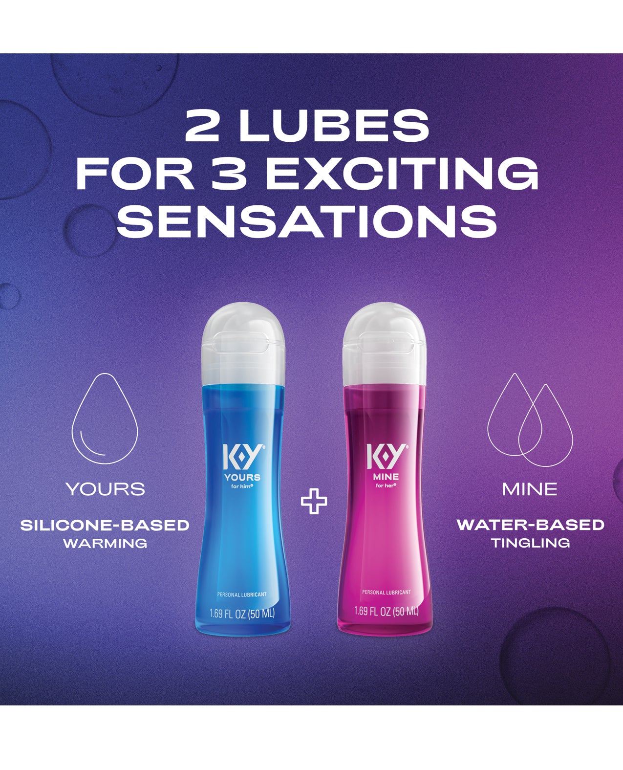K-Y Yours + Mine Lubrication Combo Pack - 1.69 oz Bottles